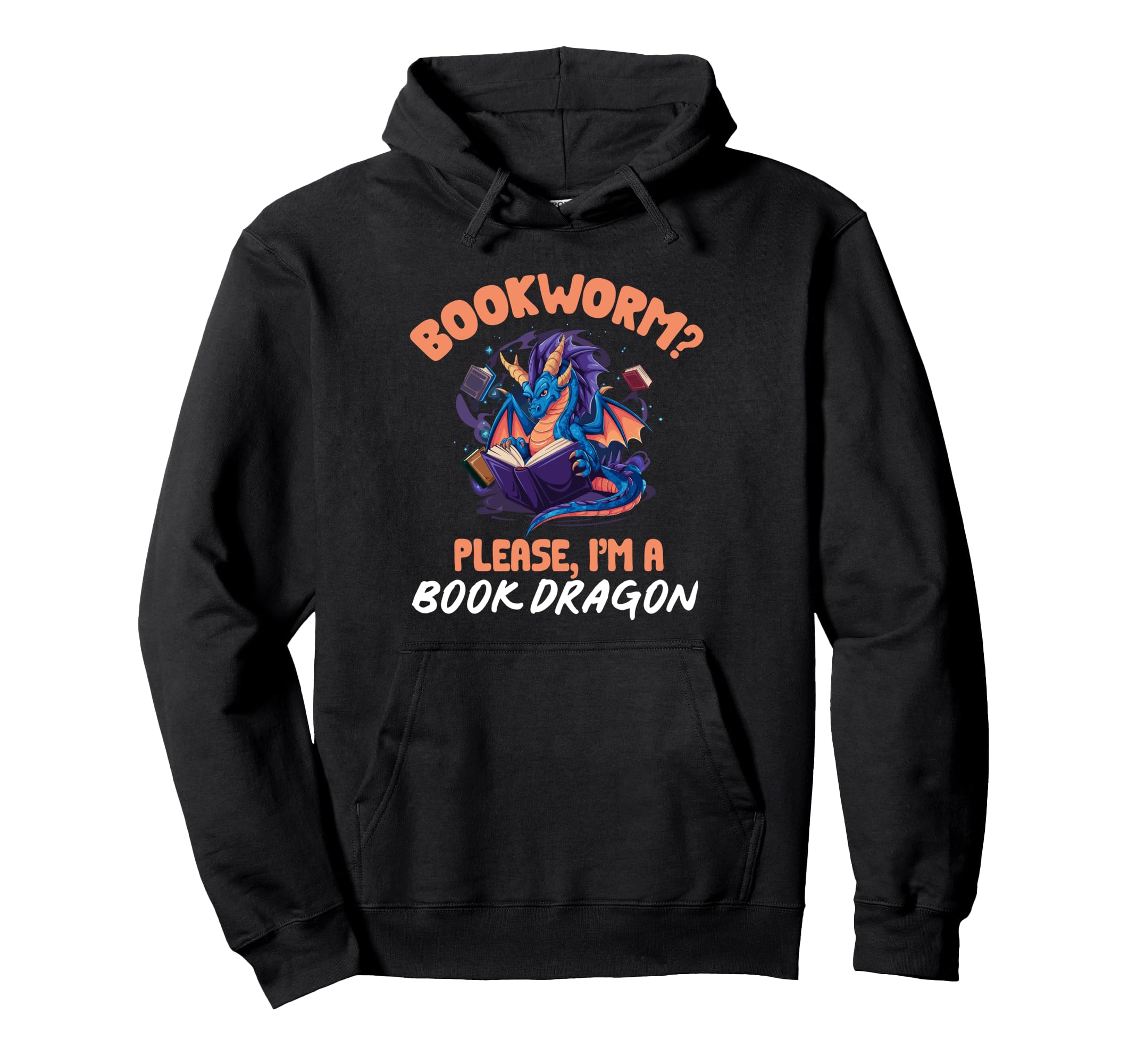 Im Book Drogon Bookworm Dragon Reading Hoodie - Custom Art Print Men Women - T-Shirt, Sweatshirt, Hoodie