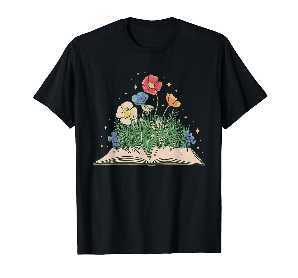 Flower Books Read Wildflowers Lover T-Shirt - Novelty Apparel for Adults - T-Shirt, Sweatshirt, Hoodie