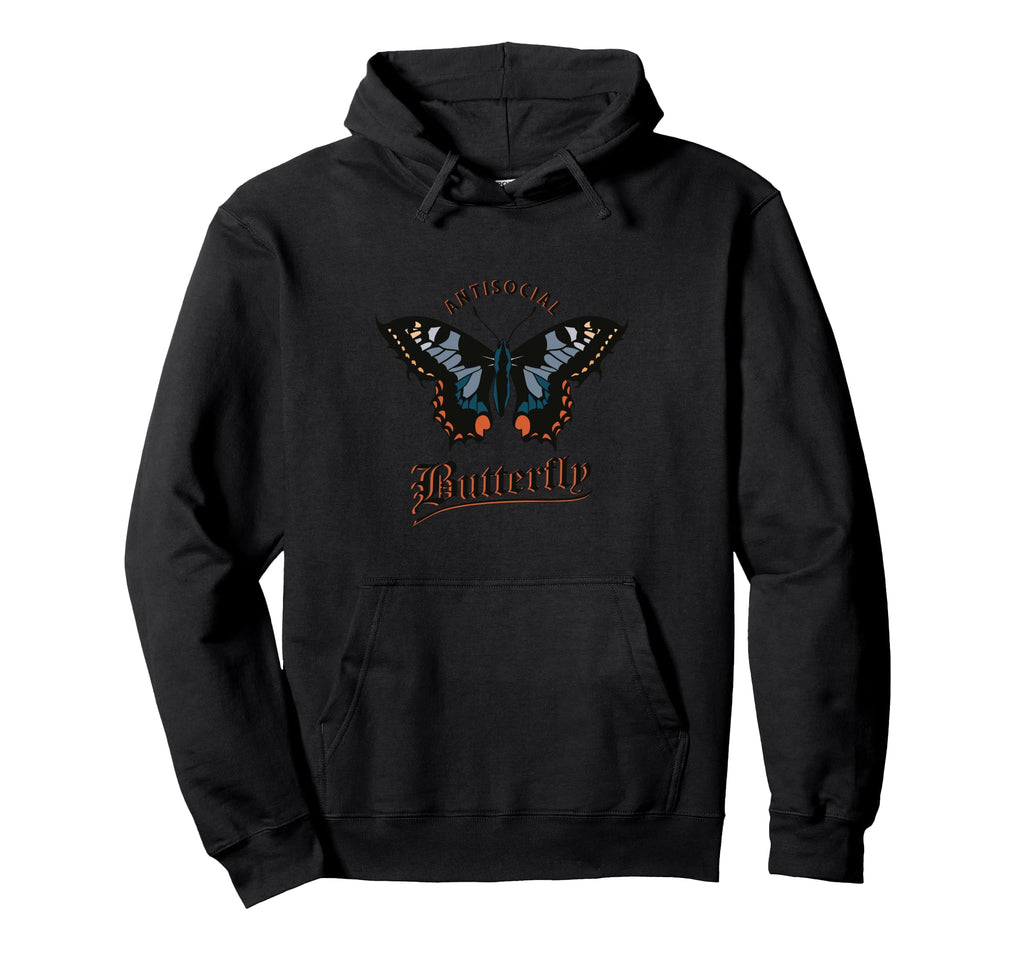 Great Antisocial Butterfly Introvert Hoodie - Custom Art Print Men Women - T-Shirt, Sweatshirt, Hoodie