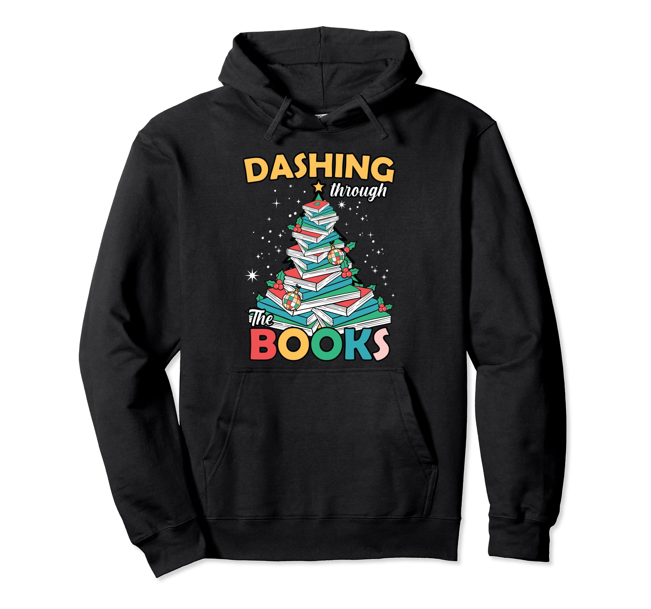 Bibliophile Dashing Through Books Hoodie - Unique Graphic Unisex - T-Shirt, Sweatshirt, Hoodie