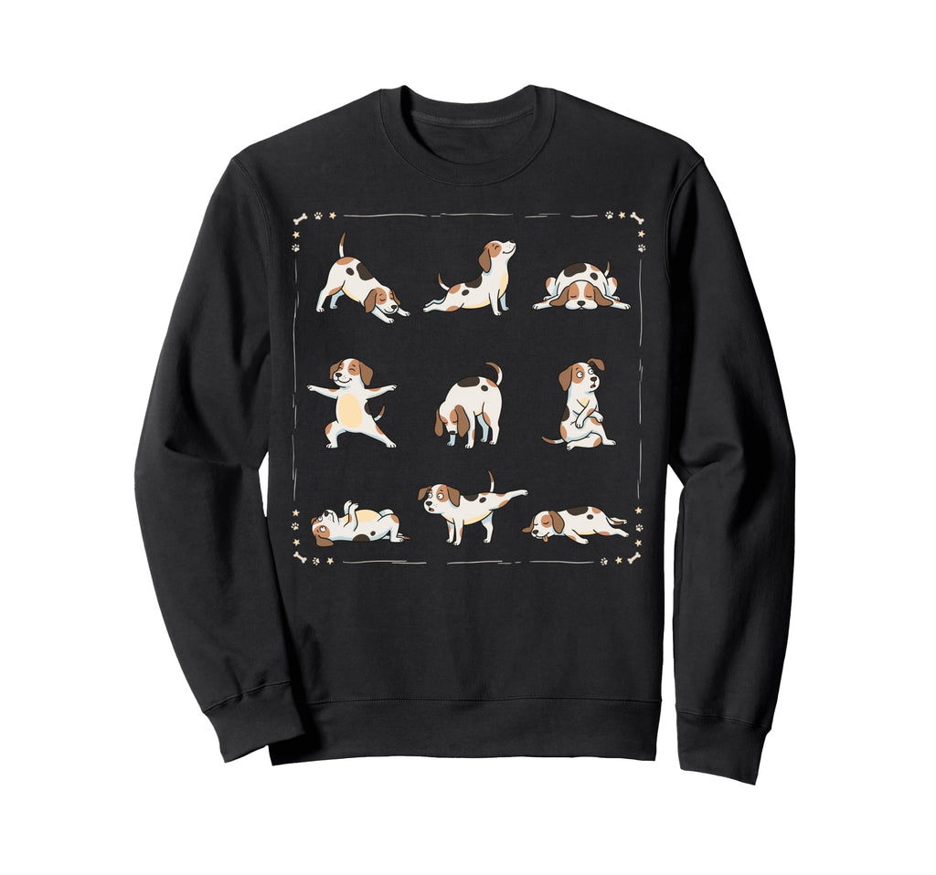 Funny Dog Yoga Poses Meditation Sweatshirt - Minimalist Print Men Women - T-Shirt, Sweatshirt, Hoodie