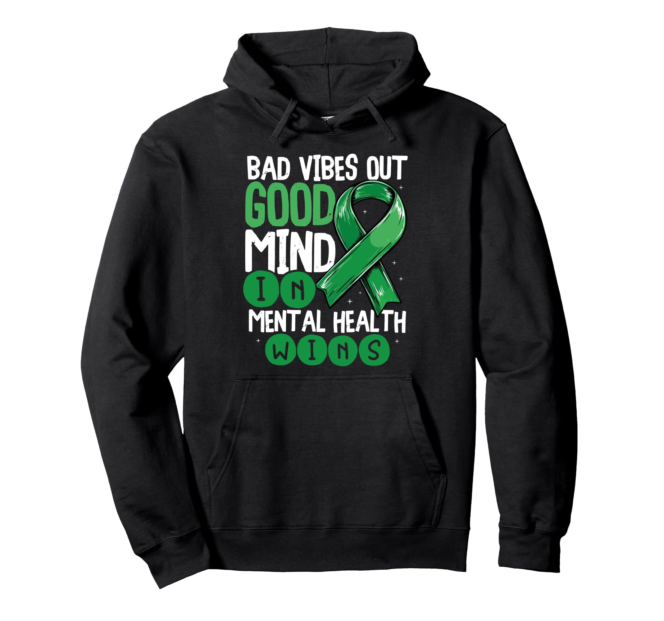Bad Vibes Out Good Mind Mental Health Hoodie - Aesthetic Graphic Unisex - T-Shirt, Sweatshirt, Hoodie