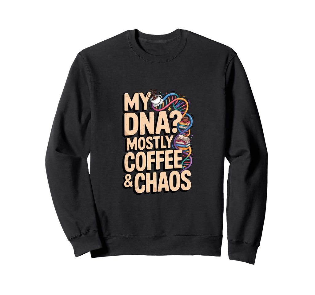 My Dna Mostly Coffee And Chaos Sweatshirt - Aesthetic Graphic Men Women - T-Shirt, Sweatshirt, Hoodie