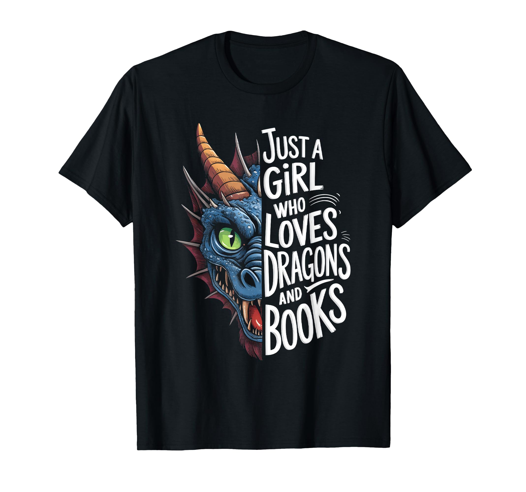 Just Who Loves Dragons And Books T-Shirt - Graphic Print Unisex - T-Shirt, Sweatshirt, Hoodie