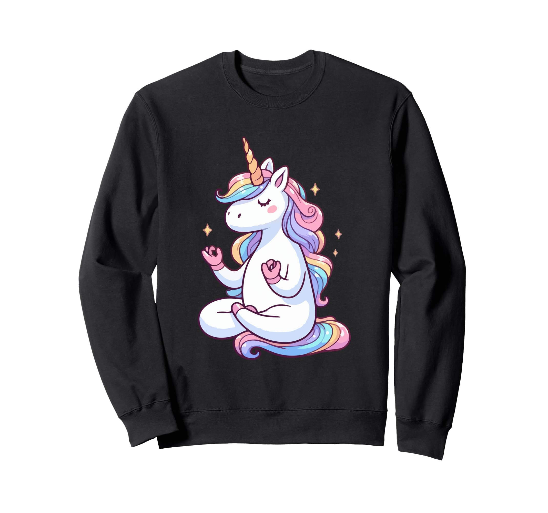 Meditation Unicorn Yoga Pose Relaxing Sweatshirt - Graphic Print Unisex - T-Shirt, Sweatshirt, Hoodie