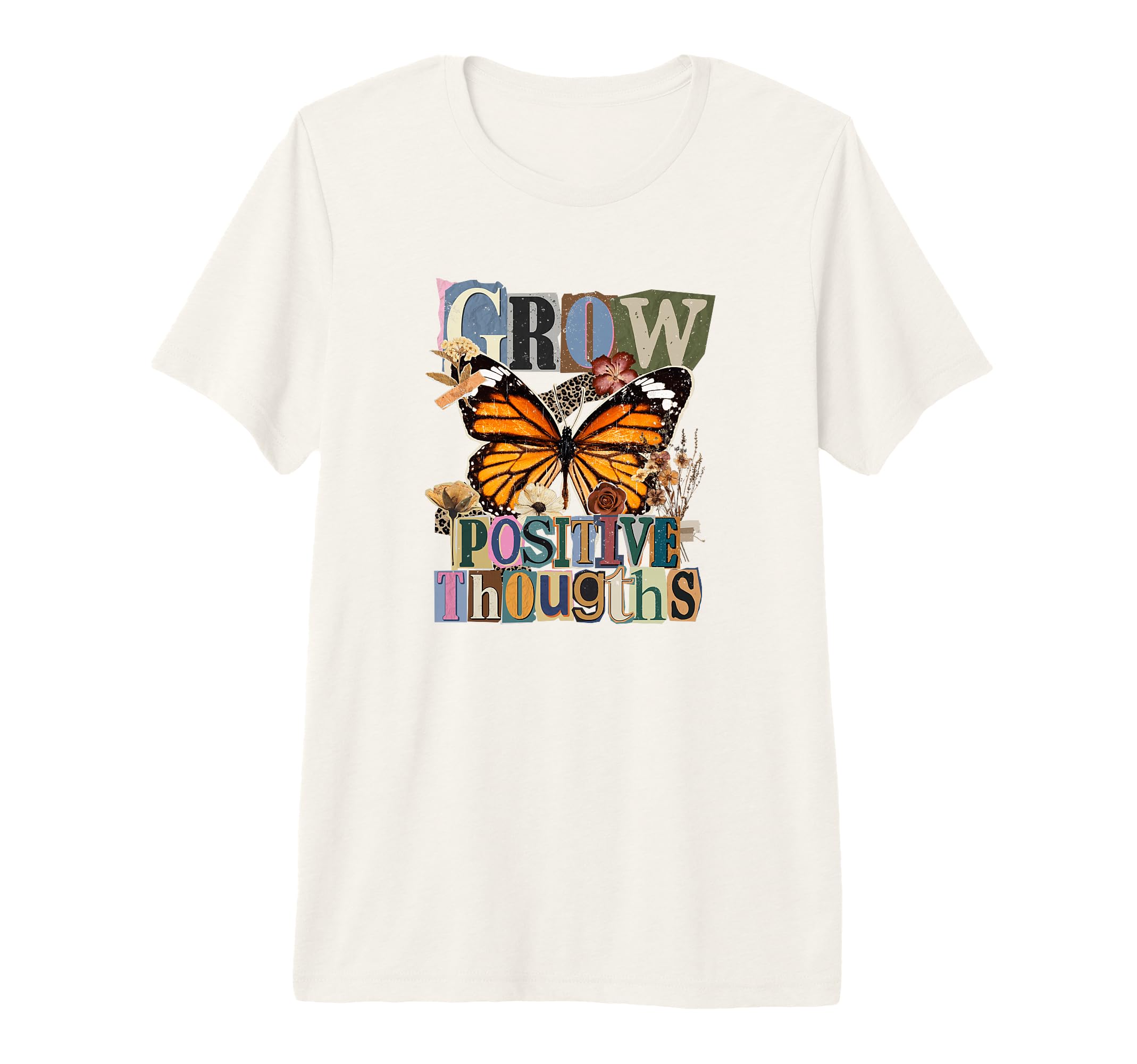 Grow Positive Thoughts Monarch T-Shirt - Unique Graphic Men Women - T-Shirt, Sweatshirt, Hoodie