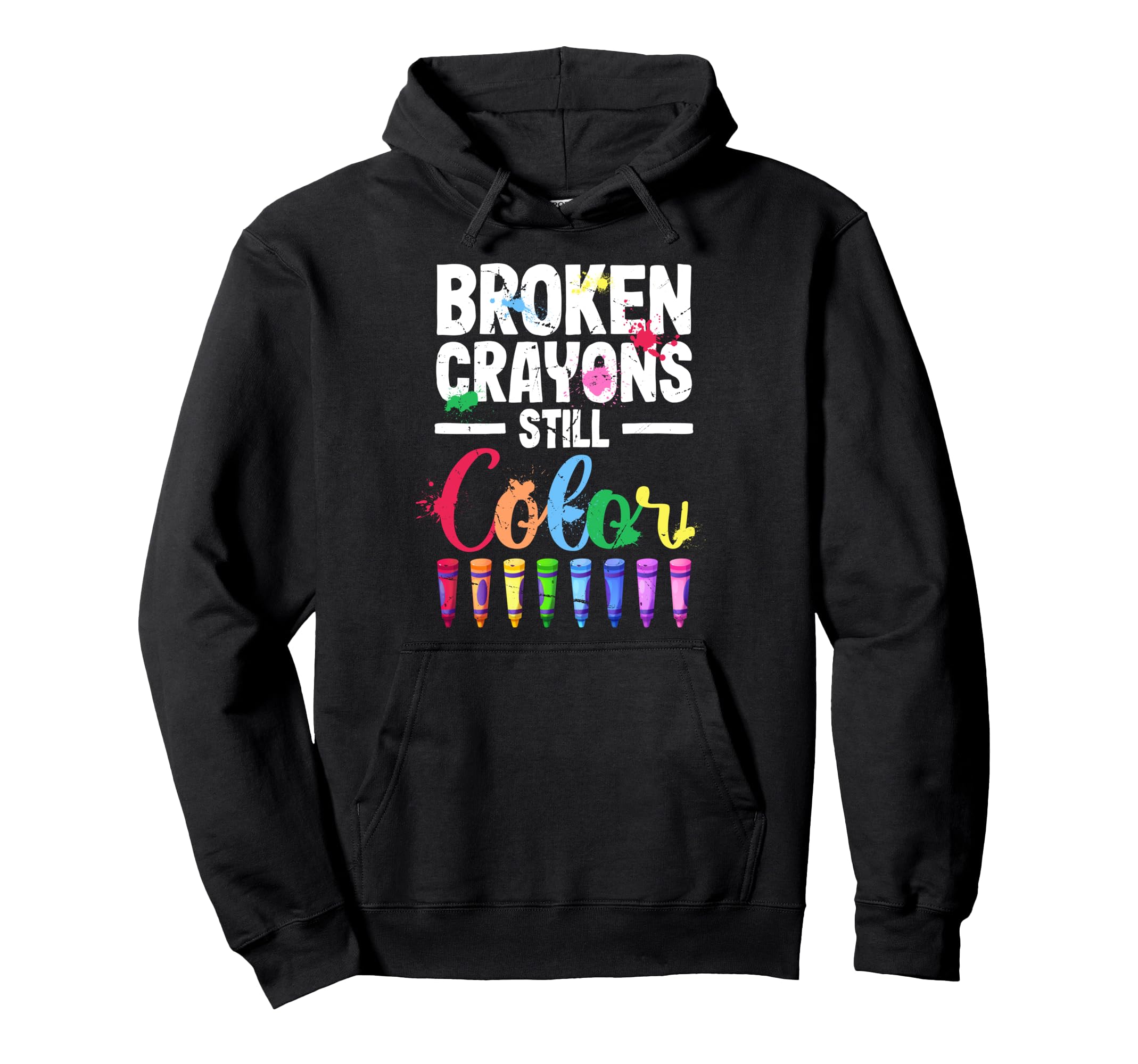 Healing Hearts Broken Crayons Mental Hoodie - Casual Everyday Wear Unisex - T-Shirt, Sweatshirt, Hoodie