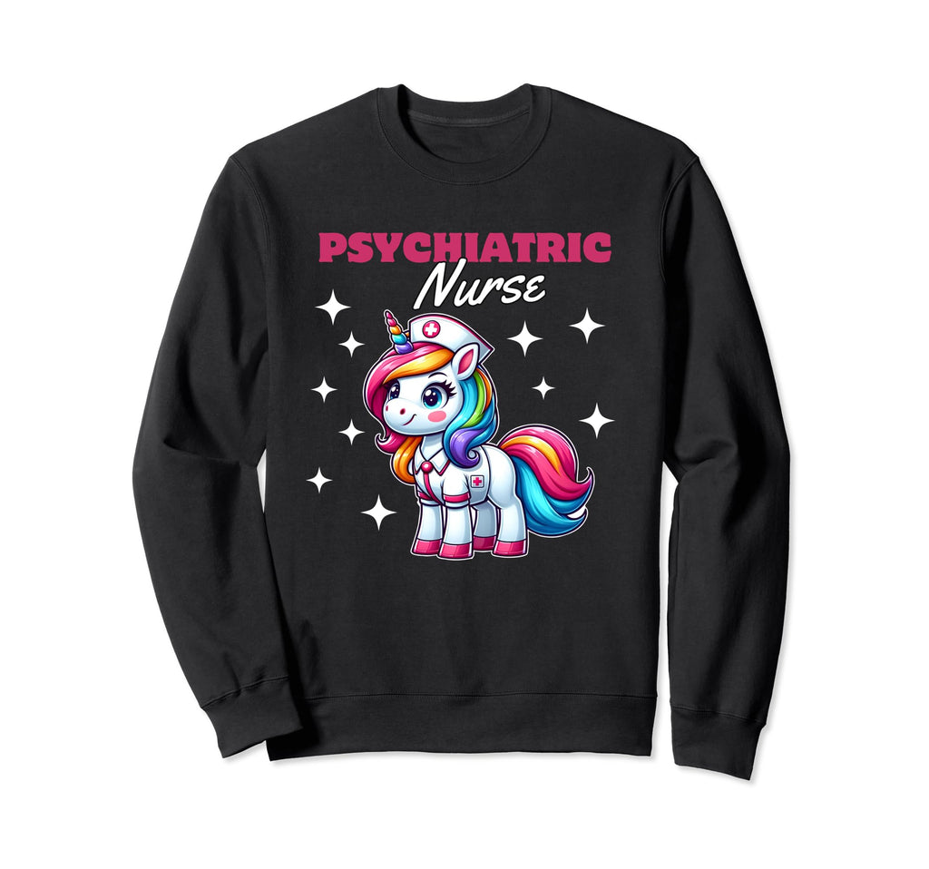 Unicorn Psych Nurse Mental Sweatshirt - Aesthetic Graphic for Adults - T-Shirt, Sweatshirt, Hoodie