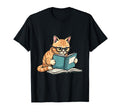 Cat Reading Book Nerd Kitty Bookworm T-Shirt - Trendy Graphic for Adults - T-Shirt, Sweatshirt, Hoodie