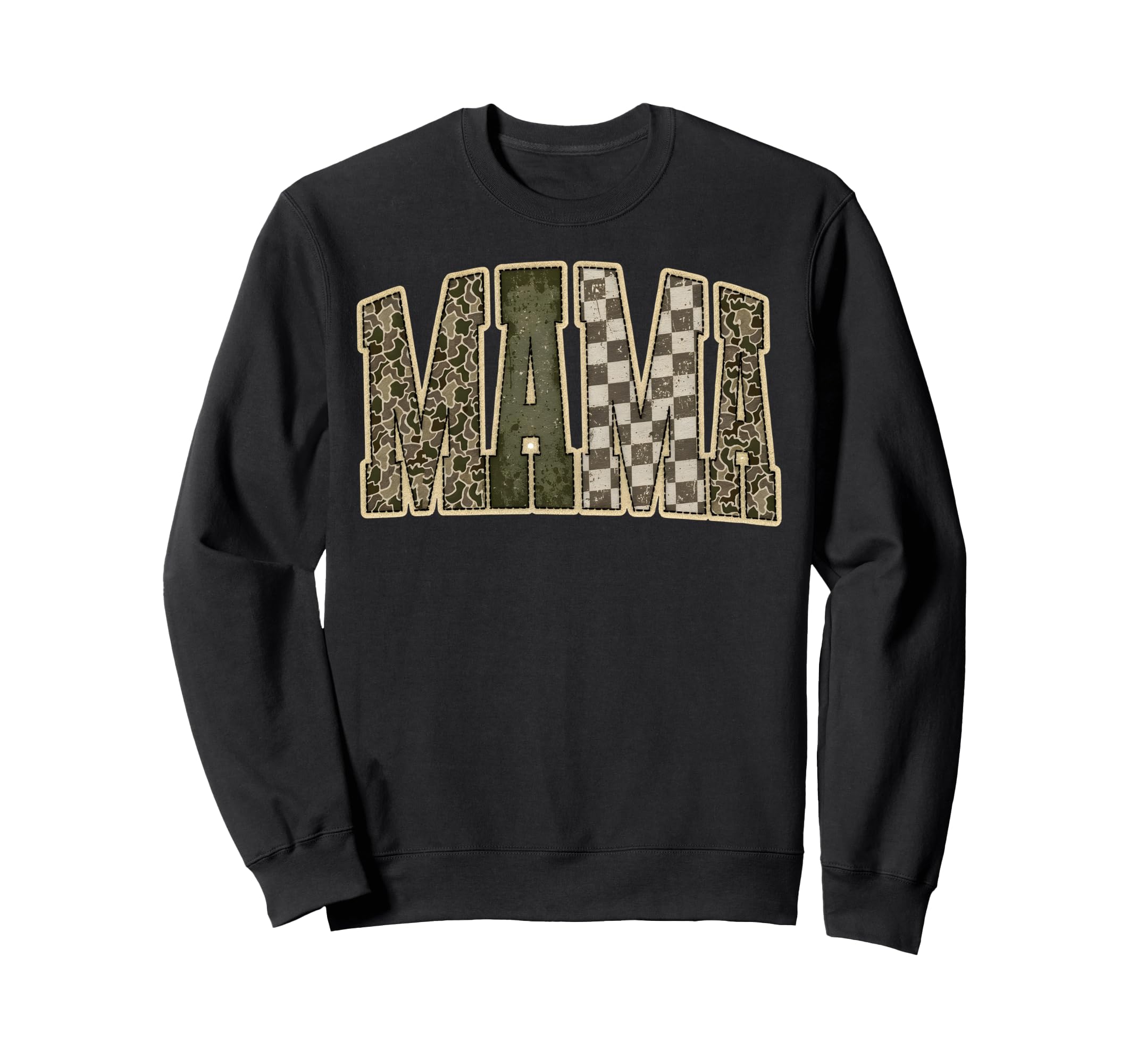 Mama Camo Checkered Mom Mama Sweatshirt - Novelty Apparel Unisex - T-Shirt, Sweatshirt, Hoodie