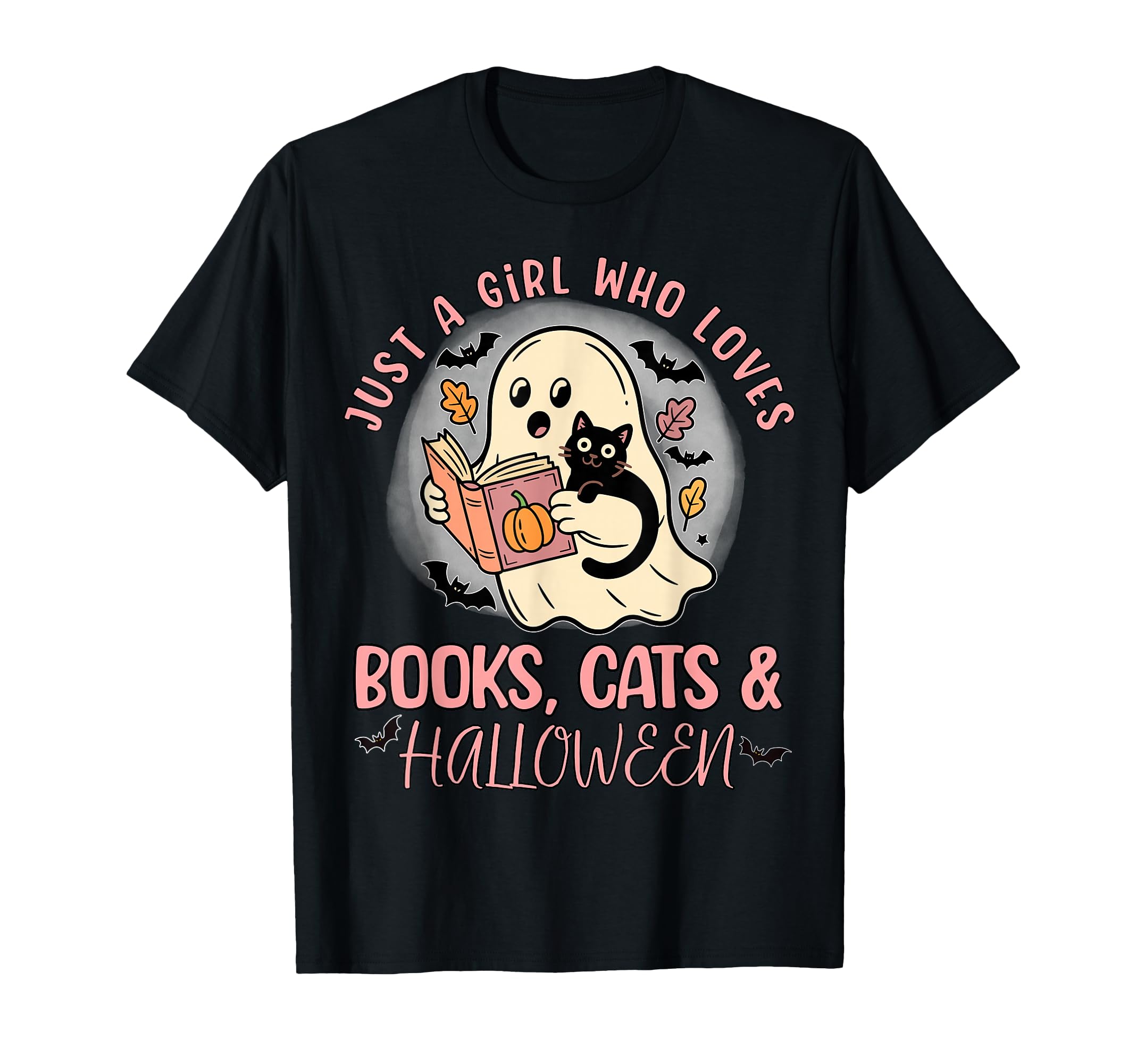 Just Who Loves Books Cats Halloween T-Shirt - Casual Everyday Wear Unisex - T-Shirt, Sweatshirt, Hoodie