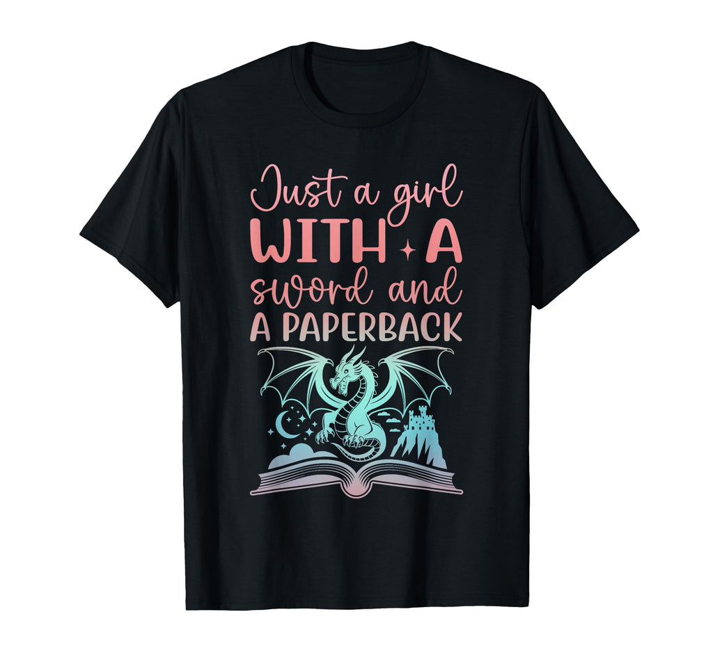 Just Sword And Paperback Fantasy Book T-Shirt - Novelty Apparel Unisex - T-Shirt, Sweatshirt, Hoodie