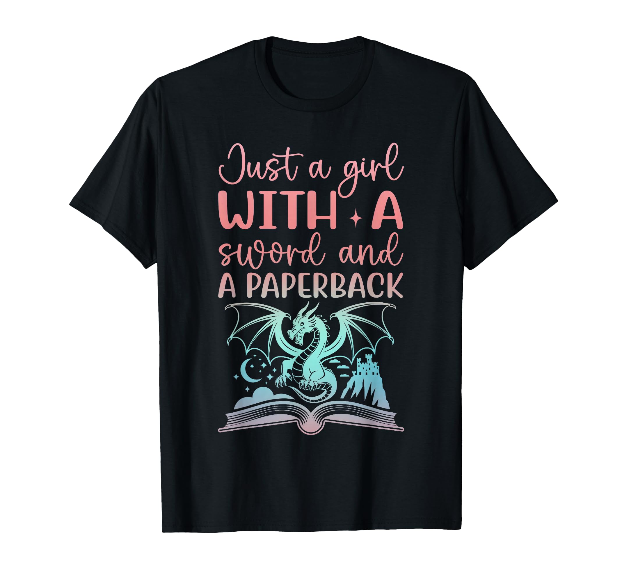 Just Sword And Paperback Fantasy Book T-Shirt - Novelty Apparel Unisex - T-Shirt, Sweatshirt, Hoodie