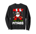 Merry Fitmas Santa Claus Yoga Sweatshirt - Trendy Graphic Unisex - T-Shirt, Sweatshirt, Hoodie