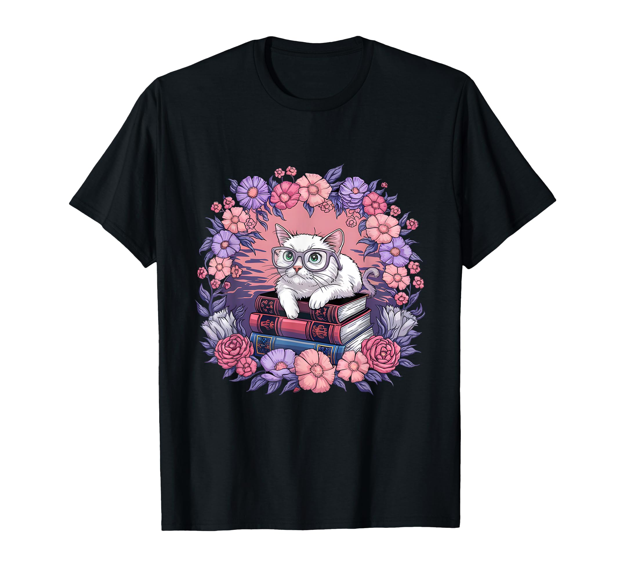 Books Cats Lover Reading Librarian T-Shirt - Graphic Print for Adults - T-Shirt, Sweatshirt, Hoodie
