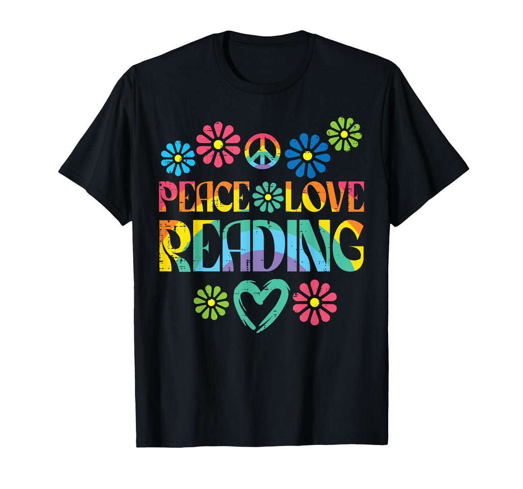 Peace Love Reading Tie Dye Book Lover T-Shirt - Unique Graphic Unisex - T-Shirt, Sweatshirt, Hoodie