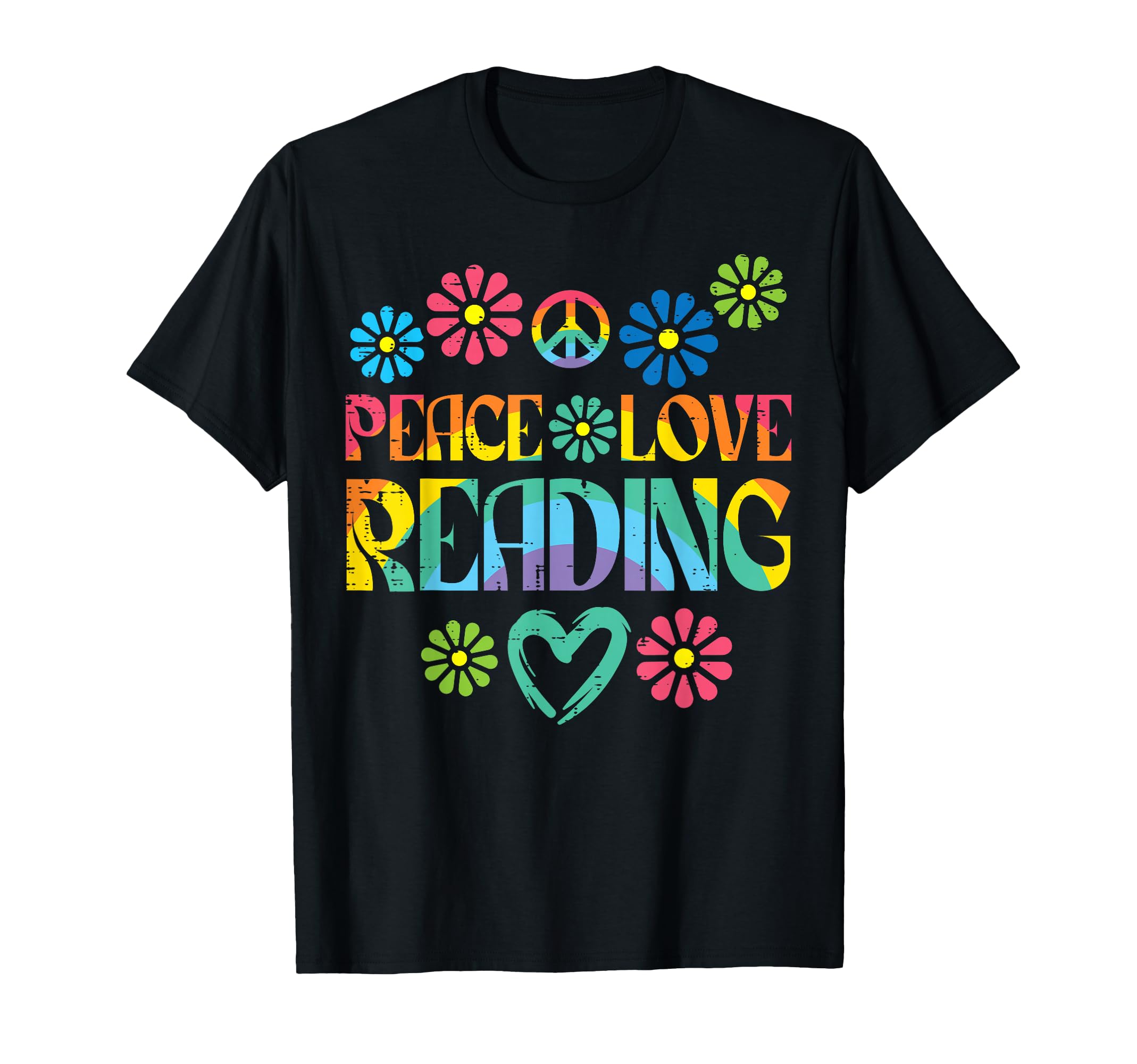 Peace Love Reading Tie Dye Book Lover T-Shirt - Unique Graphic Unisex - T-Shirt, Sweatshirt, Hoodie