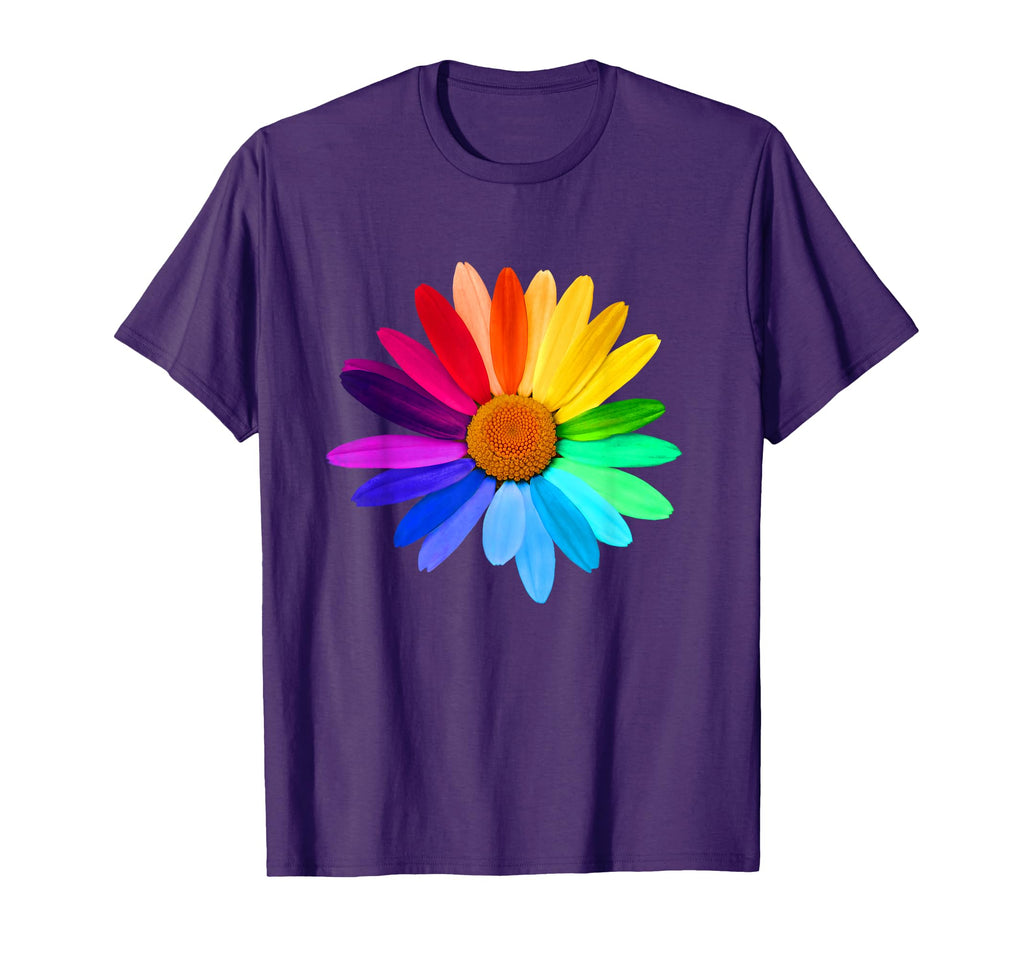 Aesthetic Colorful Rainbow Daisy Flower T-Shirt - Custom Art Print Unisex - T-Shirt, Sweatshirt, Hoodie