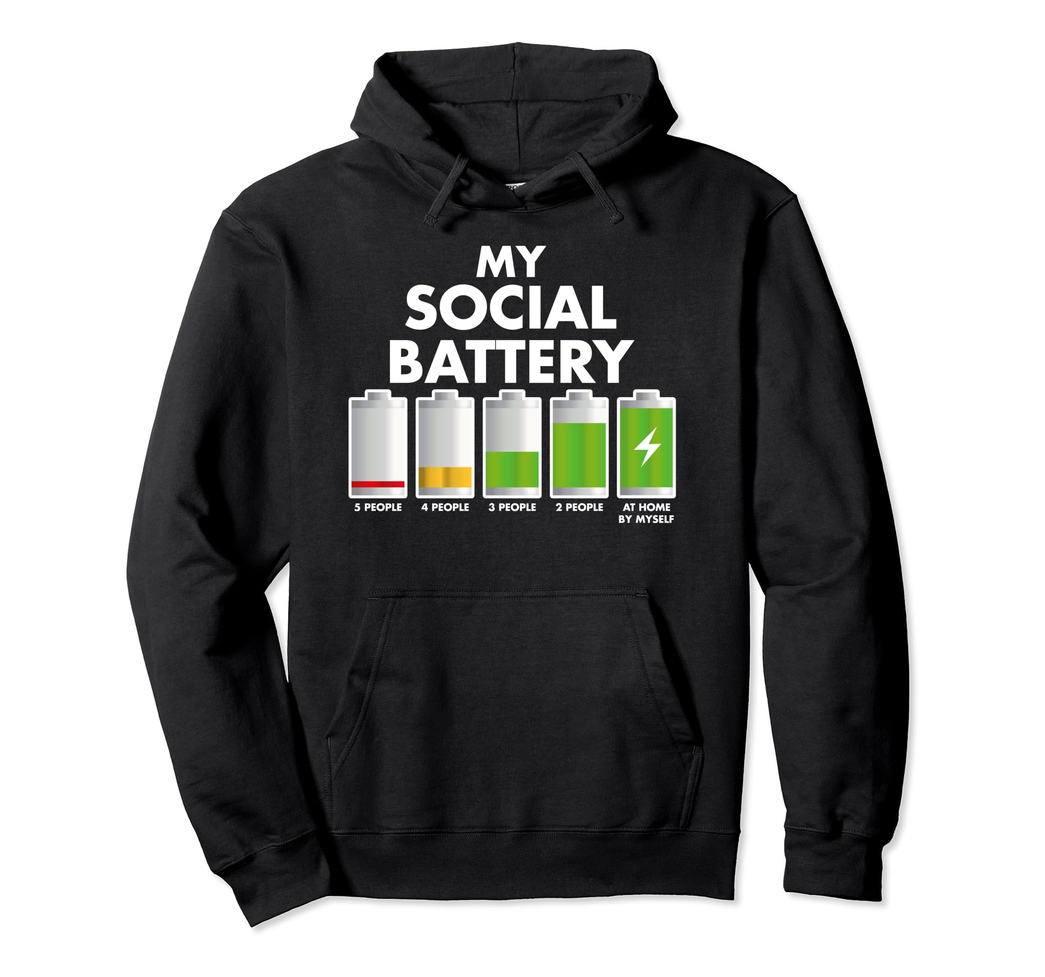 Funny Introvert Gift My Social Hoodie - Fun Novelty Design Men Women - T-Shirt, Sweatshirt, Hoodie