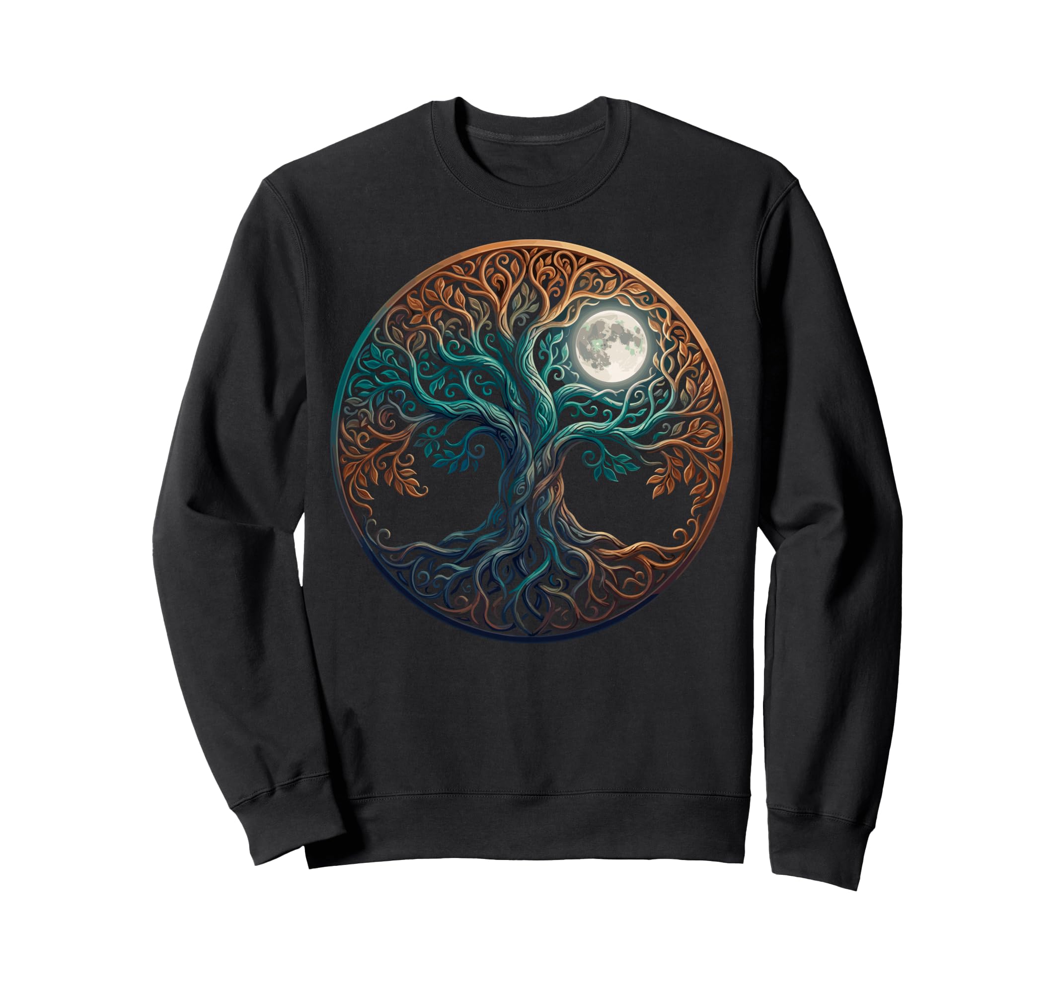 Sacred Yoga Tree Meditation Om Sweatshirt - Unique Graphic Men Women - T-Shirt, Sweatshirt, Hoodie