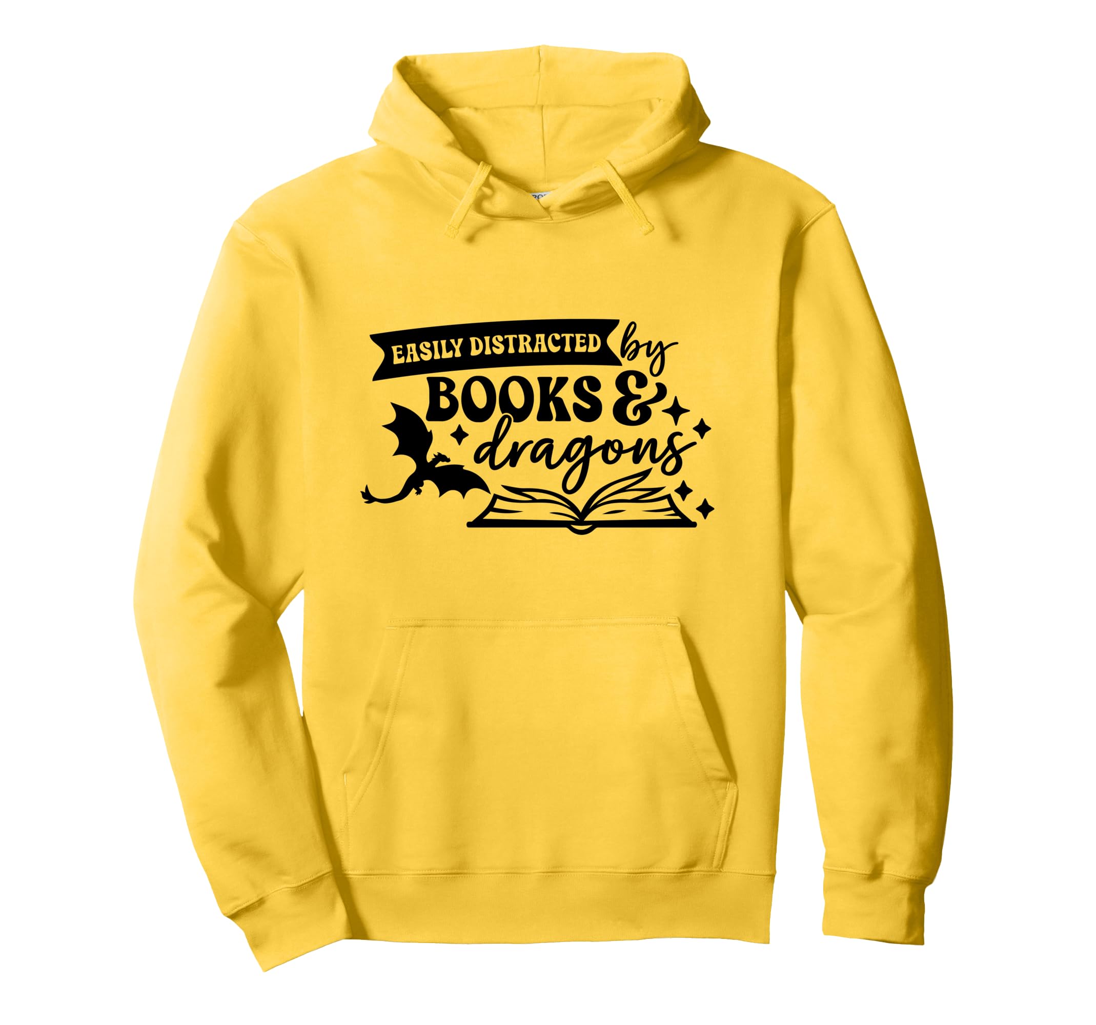 Easily Distracted Books Dragons Fantasy Hoodie - Novelty Apparel Men Women - T-Shirt, Sweatshirt, Hoodie