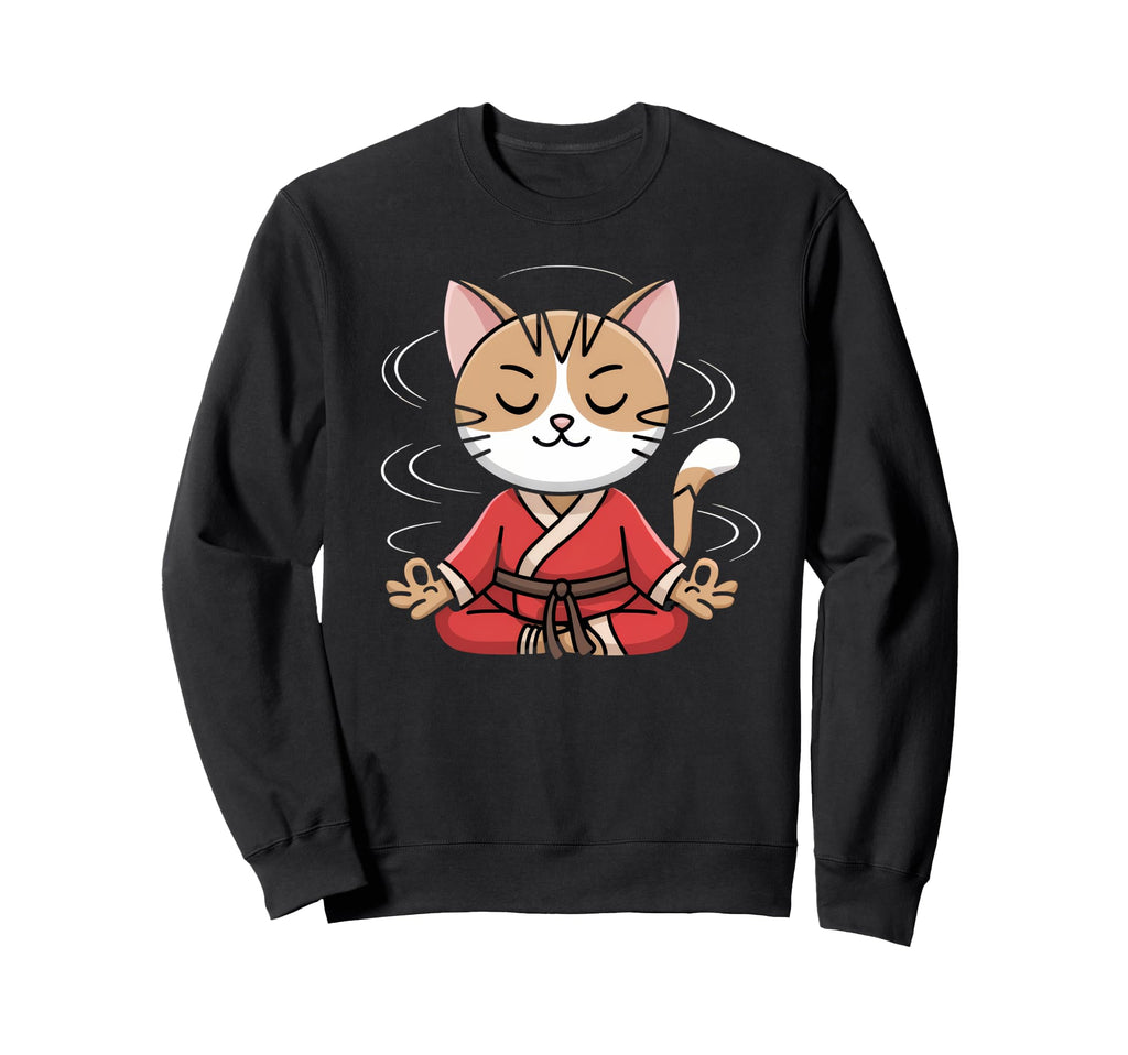 Zen Cat Meditation Kawaii Calm Sweatshirt - Aesthetic Graphic Men Women - T-Shirt, Sweatshirt, Hoodie