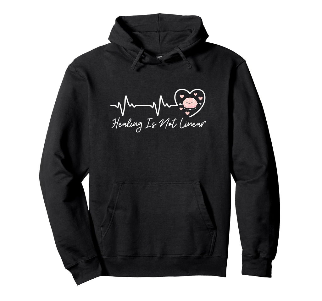 Healing Is Not Linear Mental Health Hoodie - Graphic Print for Adults - T-Shirt, Sweatshirt, Hoodie