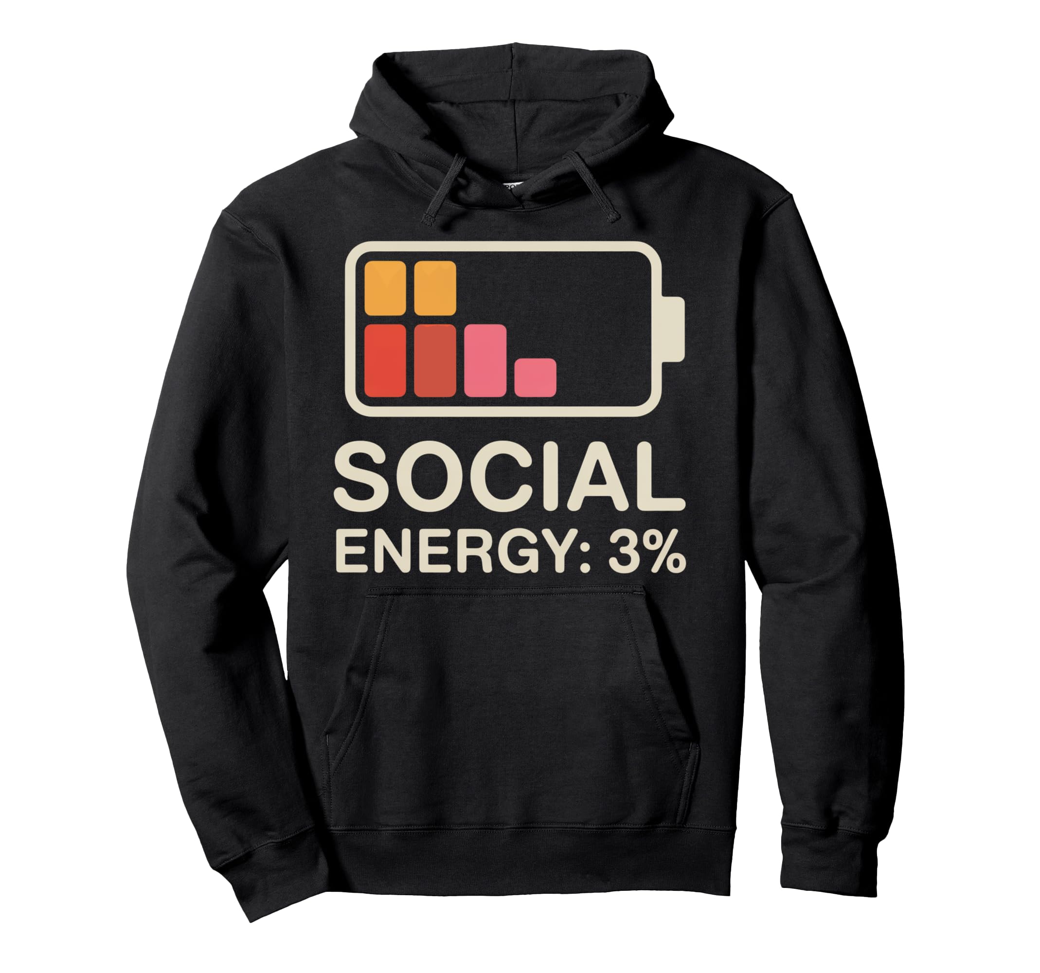 Social Energy 3 Percent Funny Battery Hoodie - Trendy Graphic Men Women - T-Shirt, Sweatshirt, Hoodie