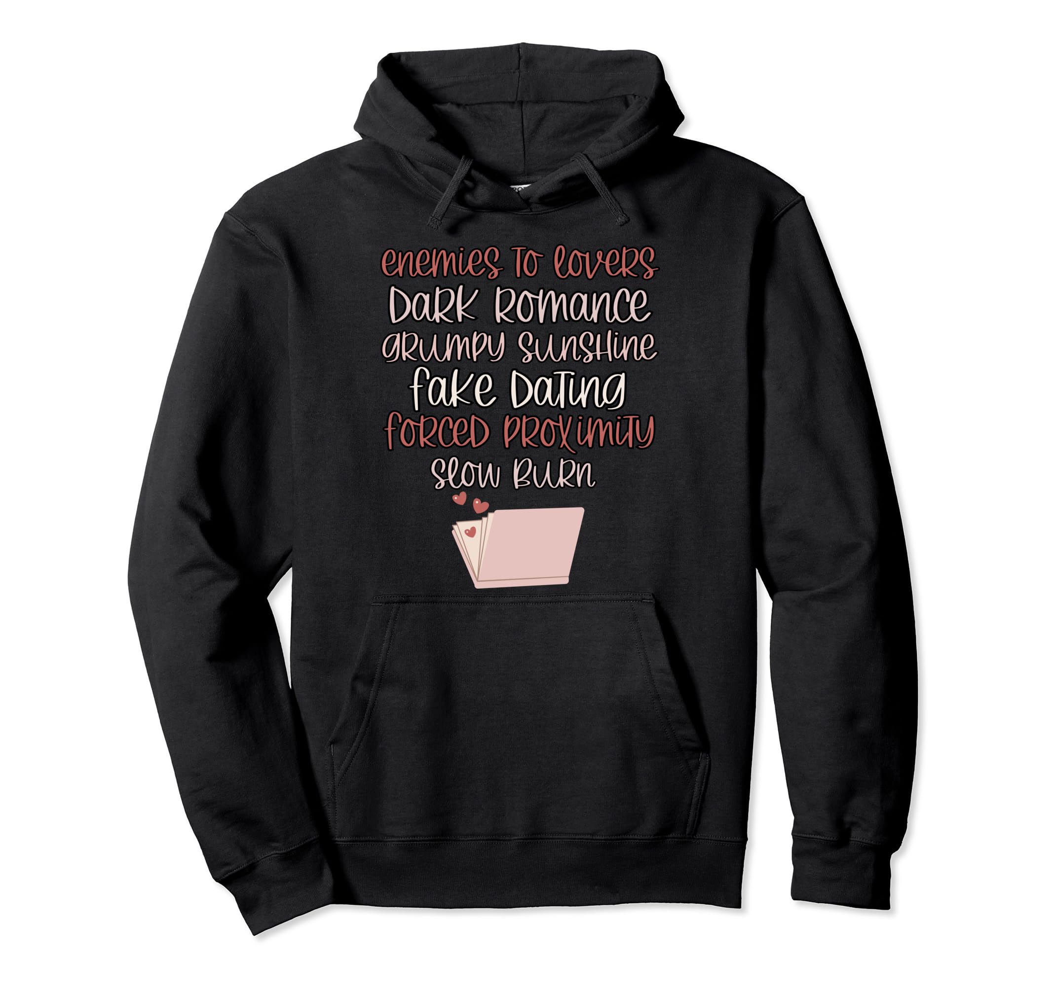 Bibliophile Romance Book Genre Hoodie - Fun Novelty Design for Adults - T-Shirt, Sweatshirt, Hoodie