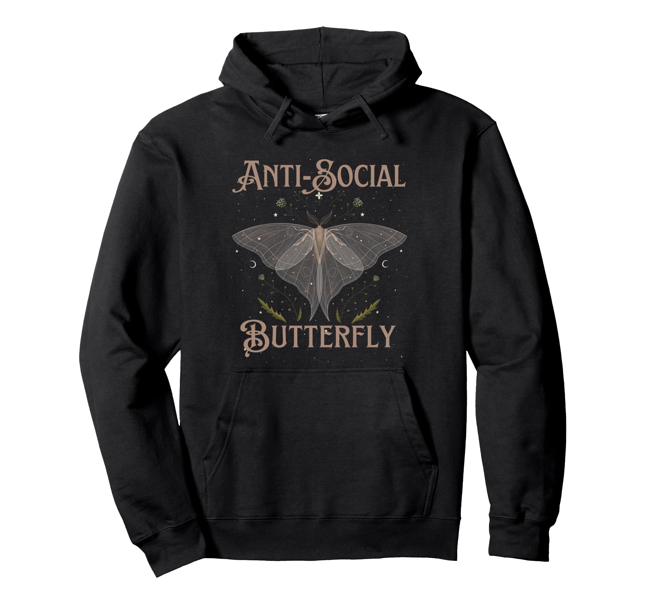 Fairy Grunge Fairycore Antisocial Hoodie - Minimalist Print for Adults - T-Shirt, Sweatshirt, Hoodie
