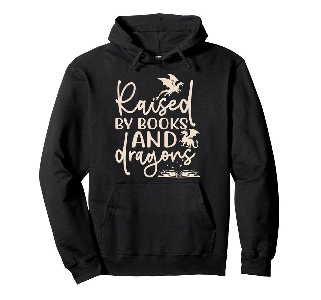 Raised Books And Dragons Fantasy Book Hoodie - Graphic Print Men Women - T-Shirt, Sweatshirt, Hoodie