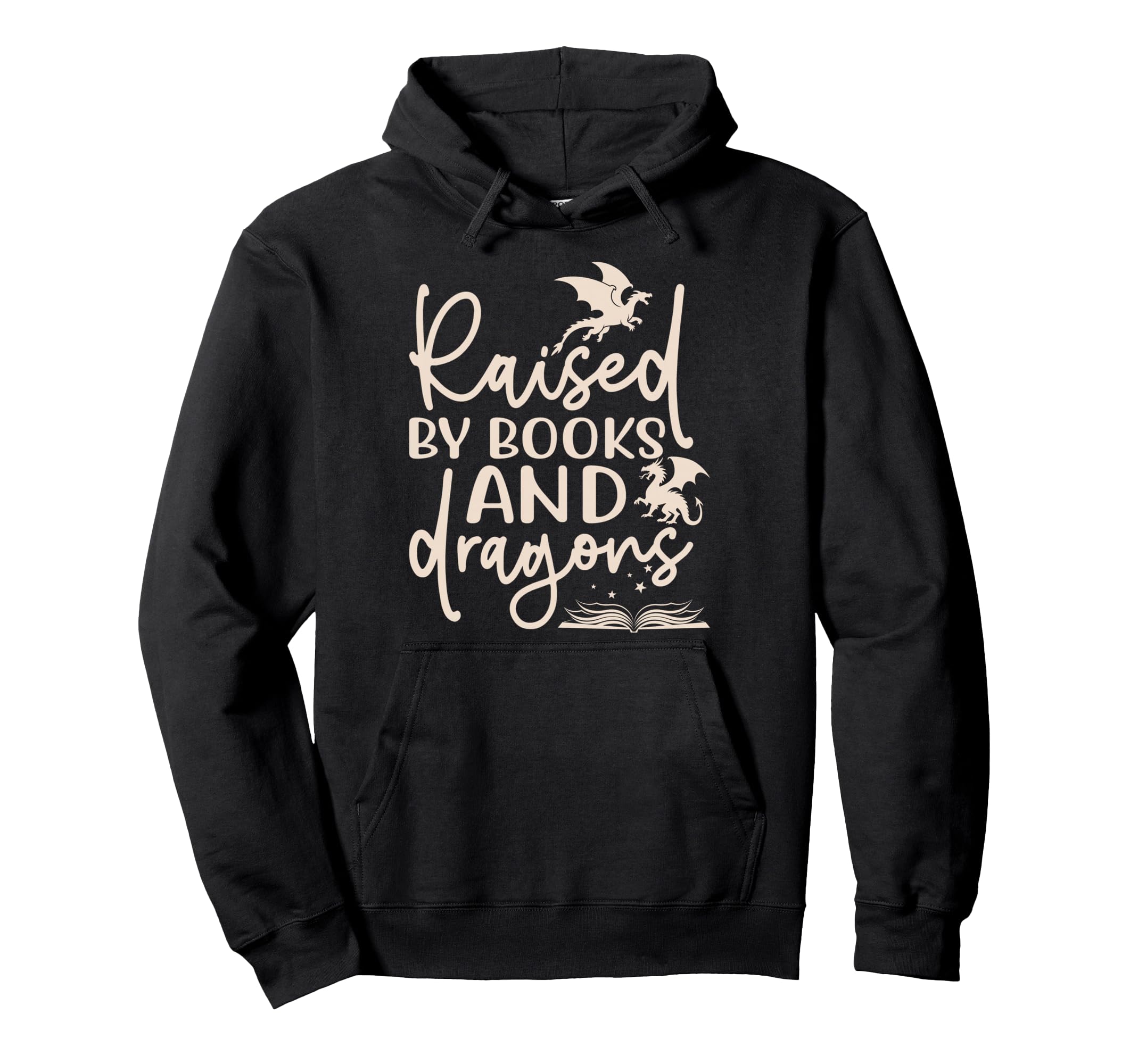 Raised Books And Dragons Fantasy Book Hoodie - Graphic Print Men Women - T-Shirt, Sweatshirt, Hoodie