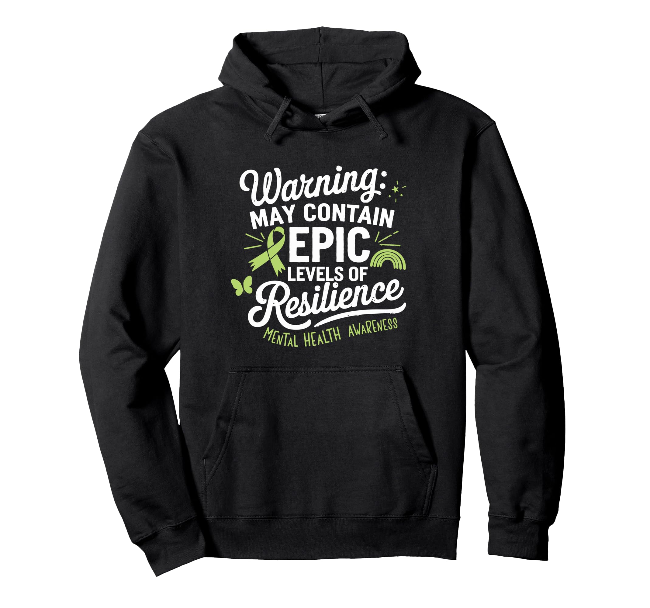 Mental Health Awareness Month Green Ribbon T-Shirt - Graphic Print Unisex - T-Shirt, Sweatshirt, Hoodie