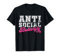 Anti Social Butterfly Introverted And T-Shirt - Novelty Apparel for Adults - T-Shirt, Sweatshirt, Hoodie