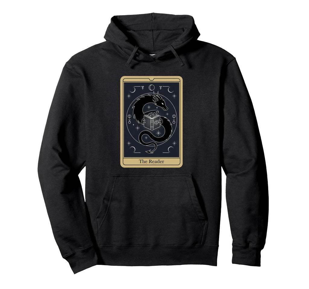 Reader Tarot Card Mystic Dragon Book Hoodie - Custom Art Print for Adults - T-Shirt, Sweatshirt, Hoodie