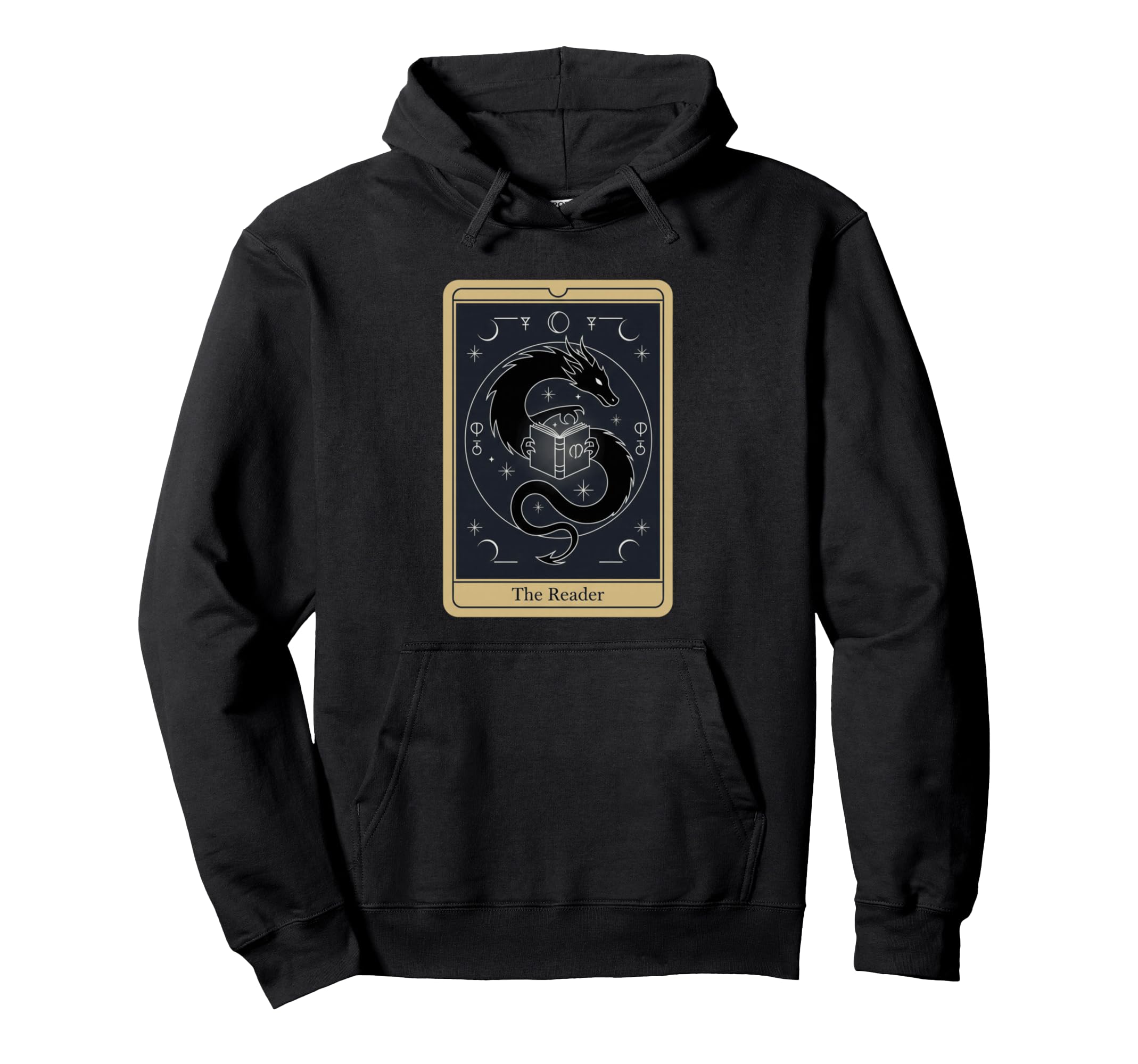 Reader Tarot Card Mystic Dragon Book Hoodie - Custom Art Print for Adults - T-Shirt, Sweatshirt, Hoodie