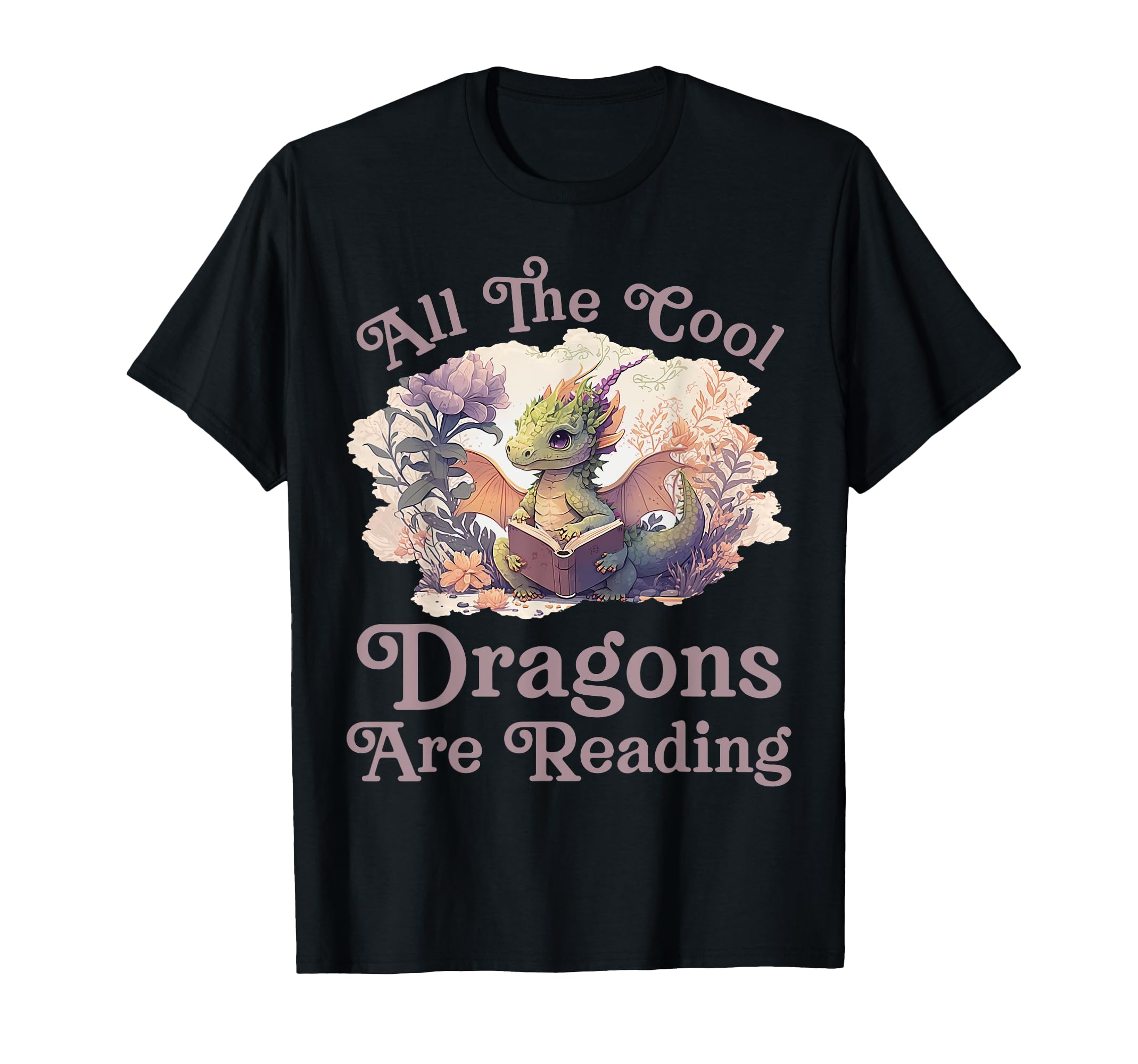 All Dragons Are Reading Dragon Teacher T-Shirt - Graphic Print for Adults - T-Shirt, Sweatshirt, Hoodie