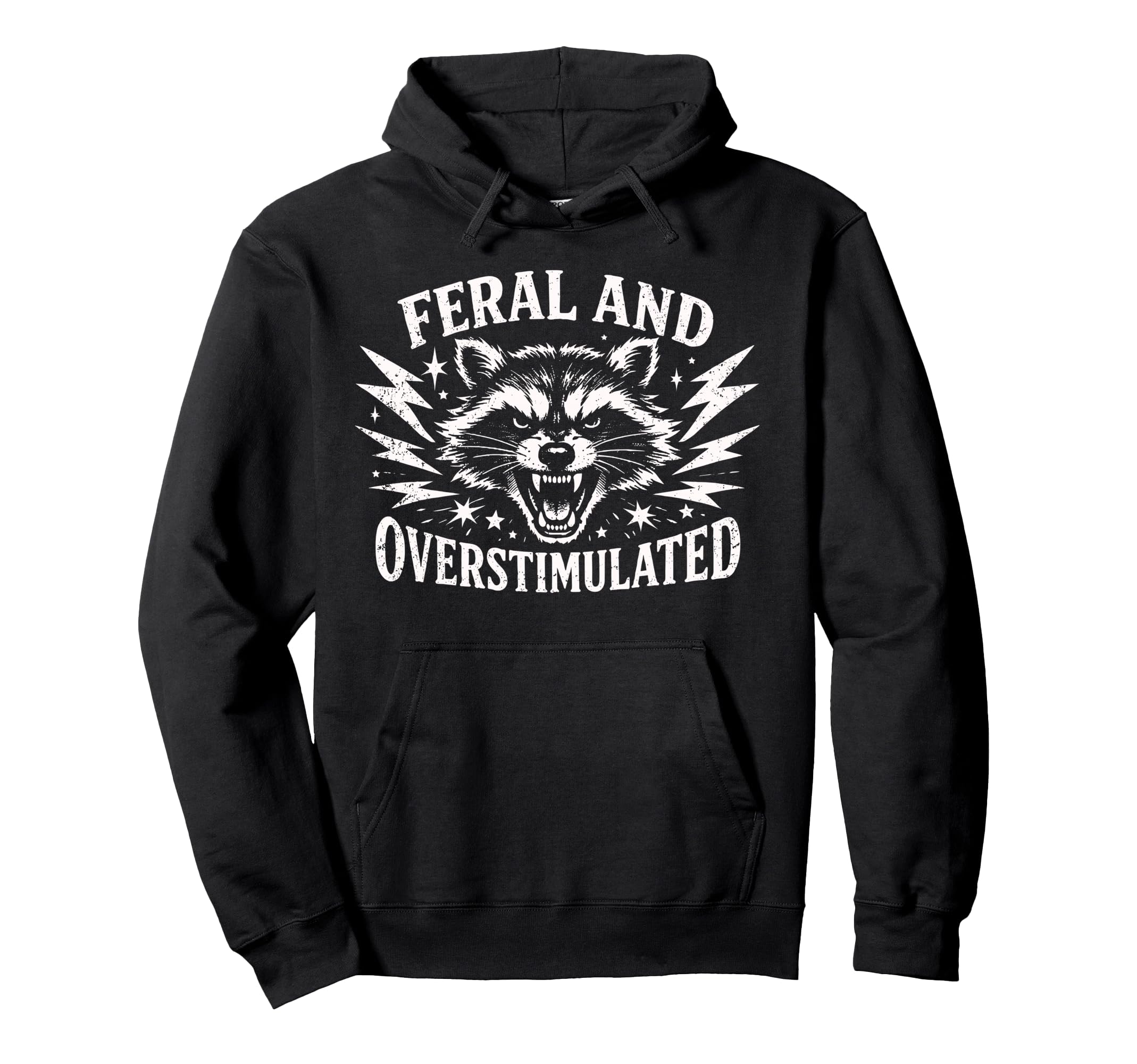 Feral And Overstimulated Autism Raccoon Hoodie - Minimalist Print Unisex - T-Shirt, Sweatshirt, Hoodie