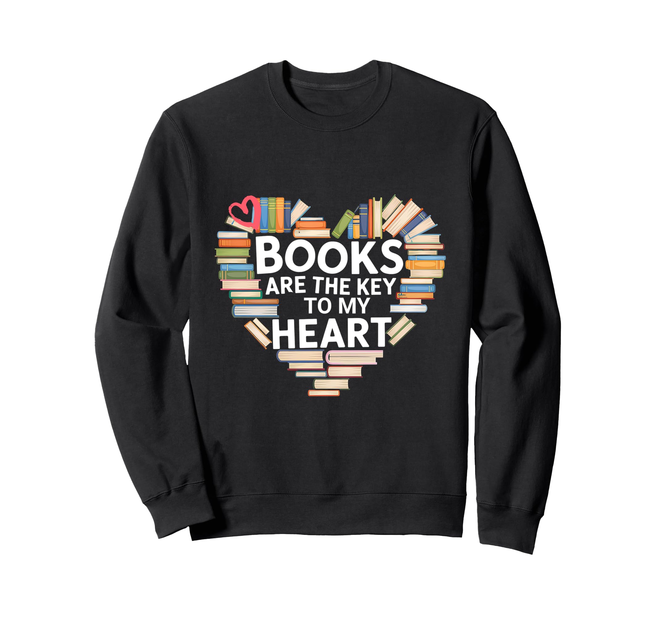 Books Are Key To My Heart Reading Sweatshirt - Minimalist Print Men Women - T-Shirt, Sweatshirt, Hoodie