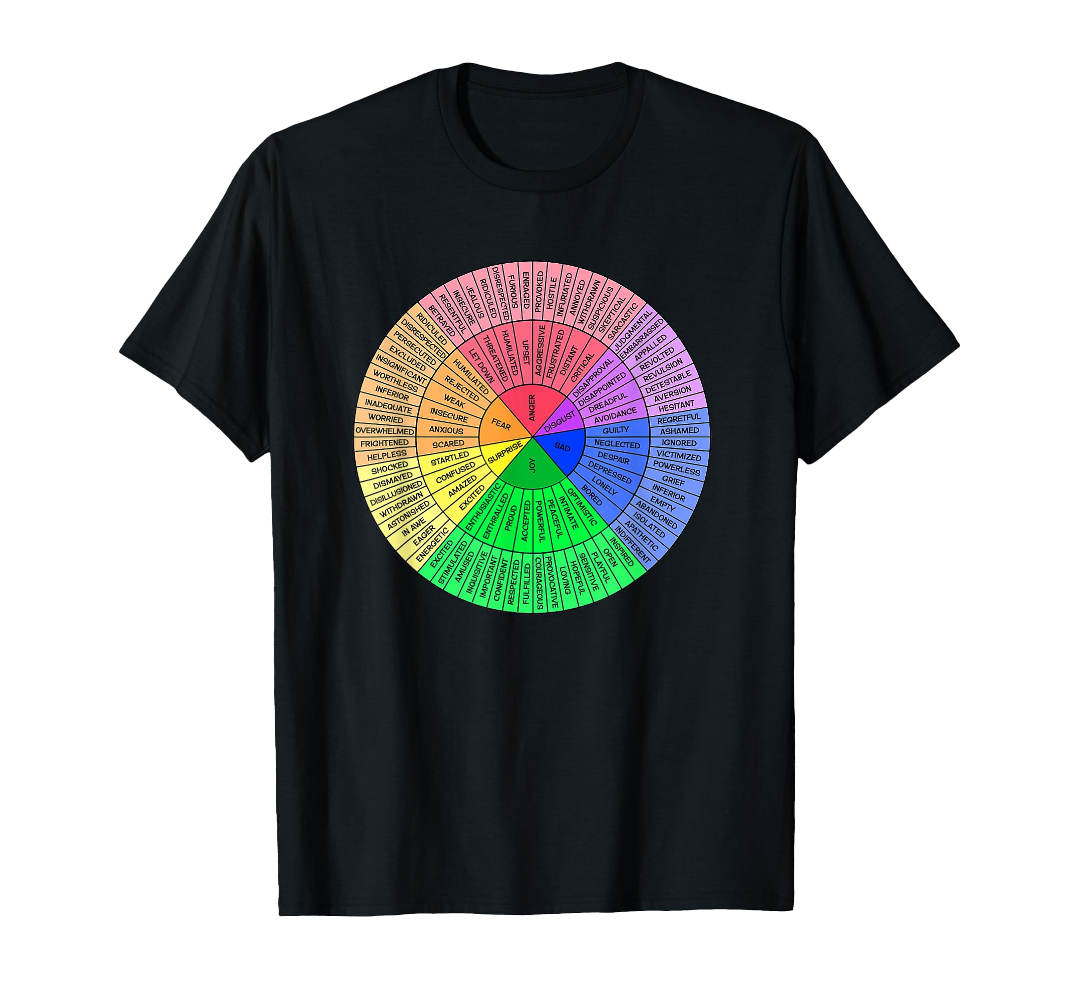 Feelings Wheel Emotion Chart Mental T-Shirt - Trendy Graphic for Adults - T-Shirt, Sweatshirt, Hoodie