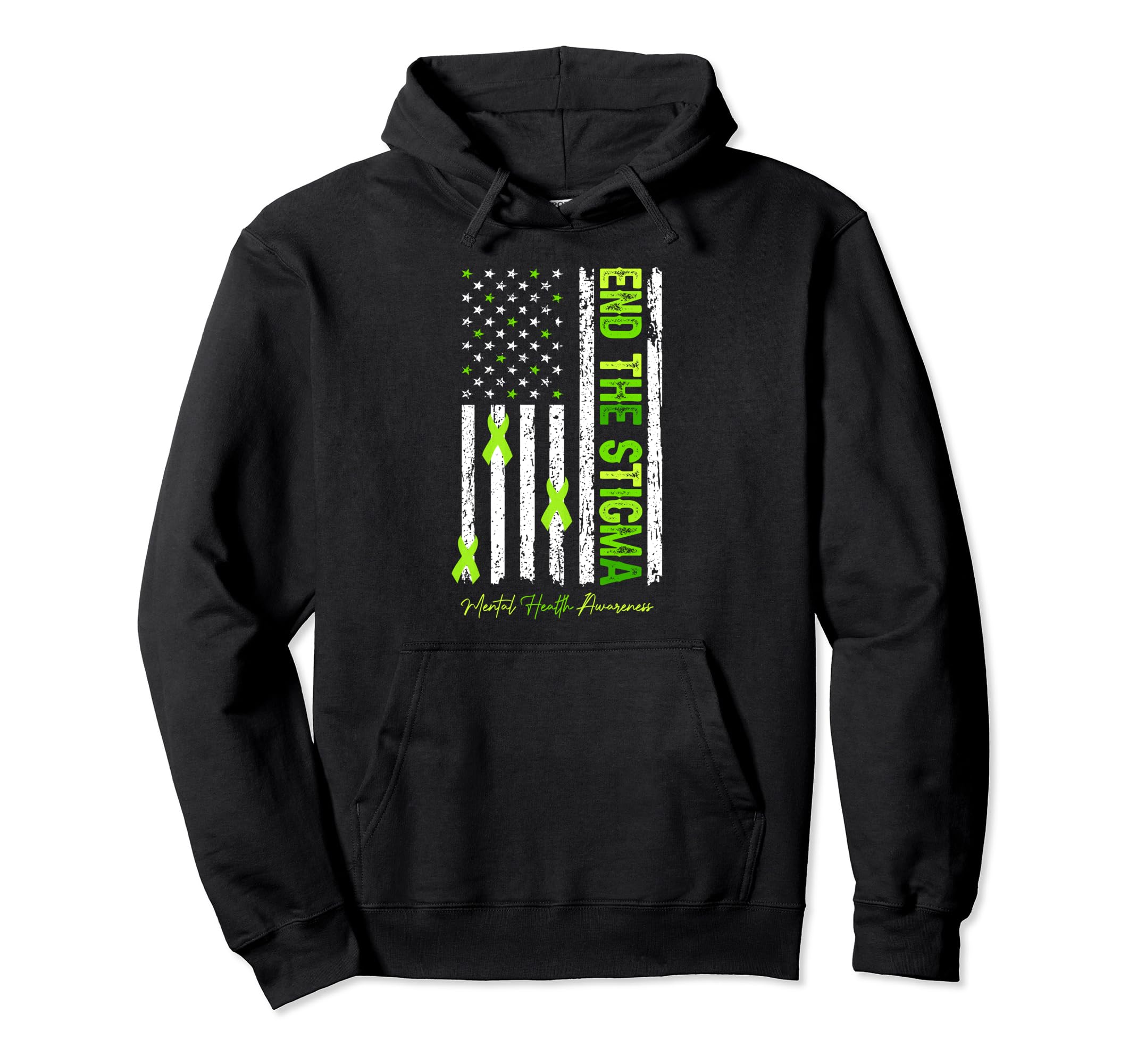 End Stigma Mental Health Awareness Hoodie - Fun Novelty Design Unisex - T-Shirt, Sweatshirt, Hoodie