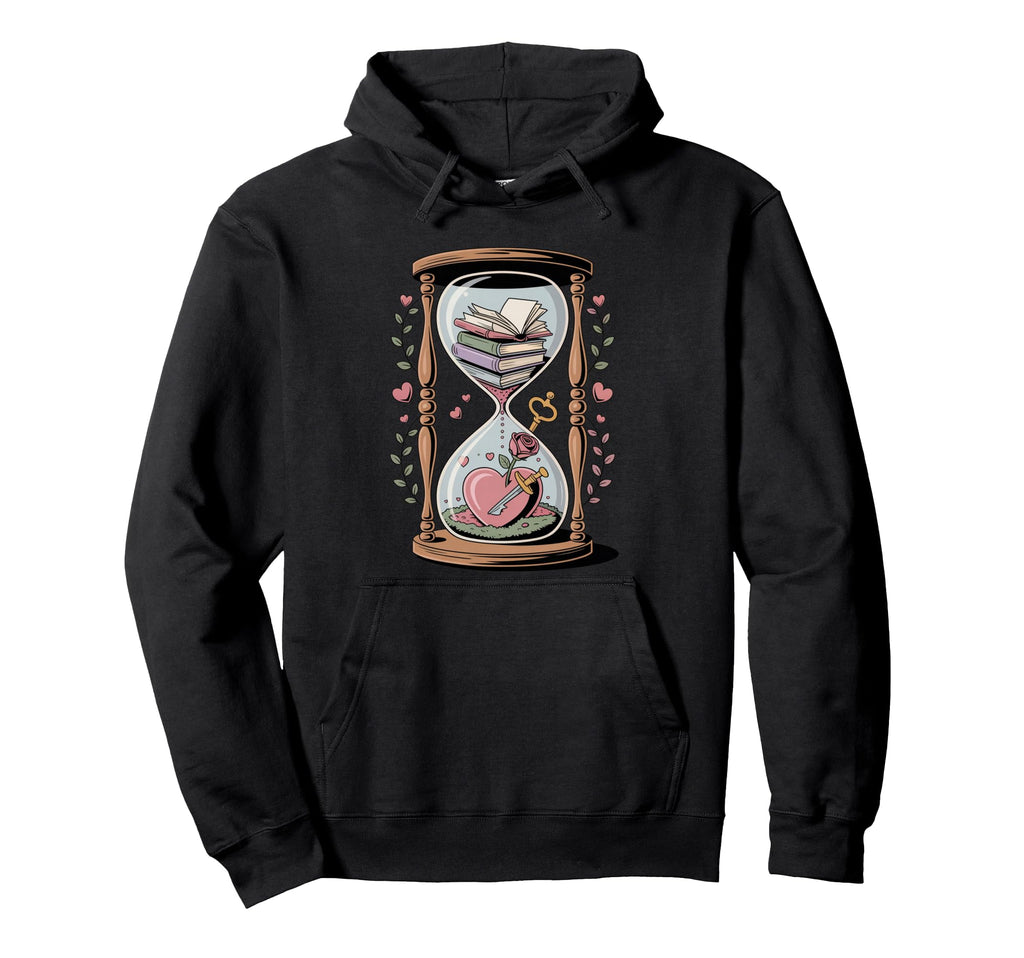 Bookish Hourglass Book Lover Hoodie - Graphic Print Men Women - T-Shirt, Sweatshirt, Hoodie