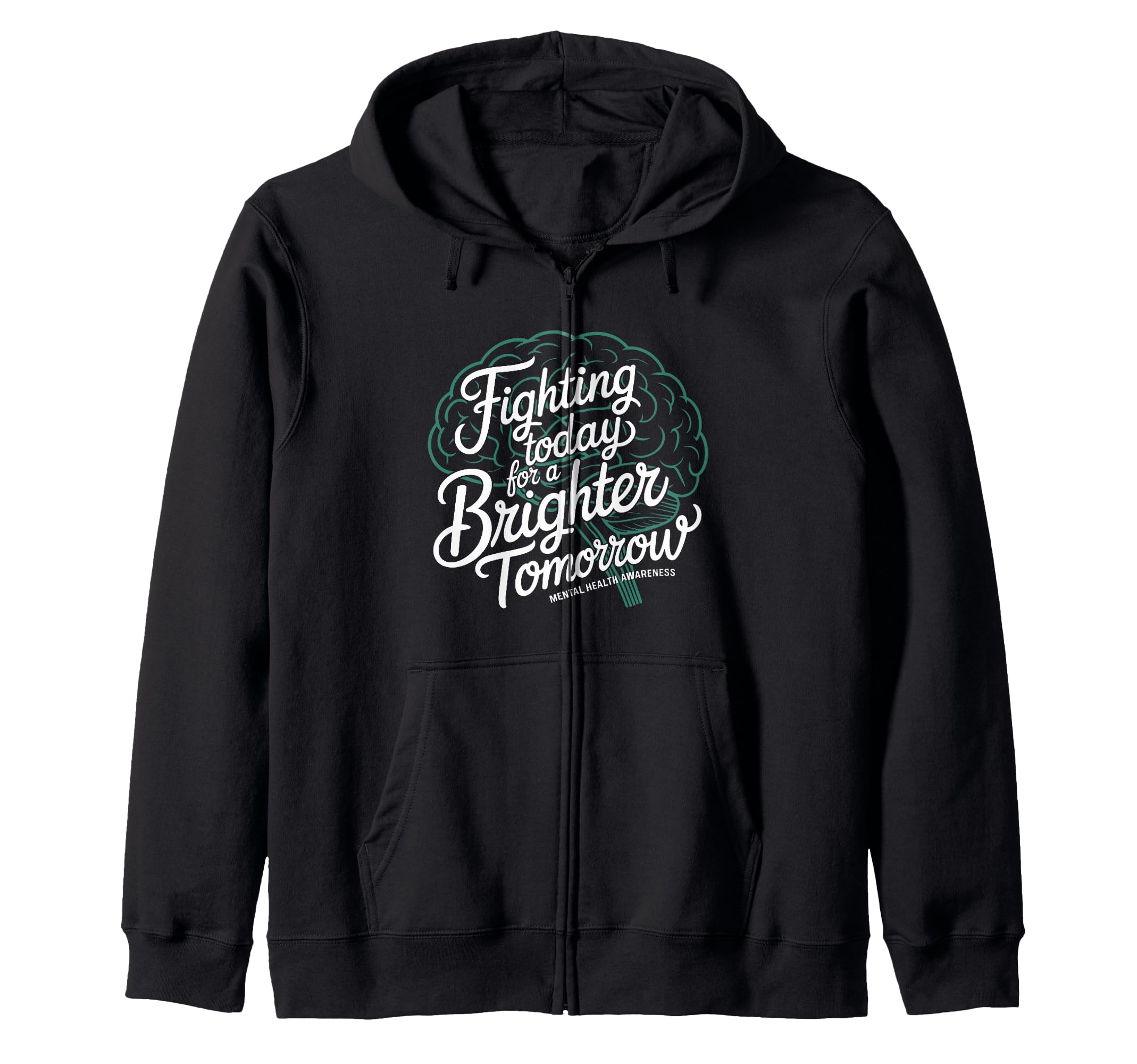 Mental Health Awareness Month Green Ribbon Hoodie - Minimalist Print Unisex - T-Shirt, Sweatshirt, Hoodie