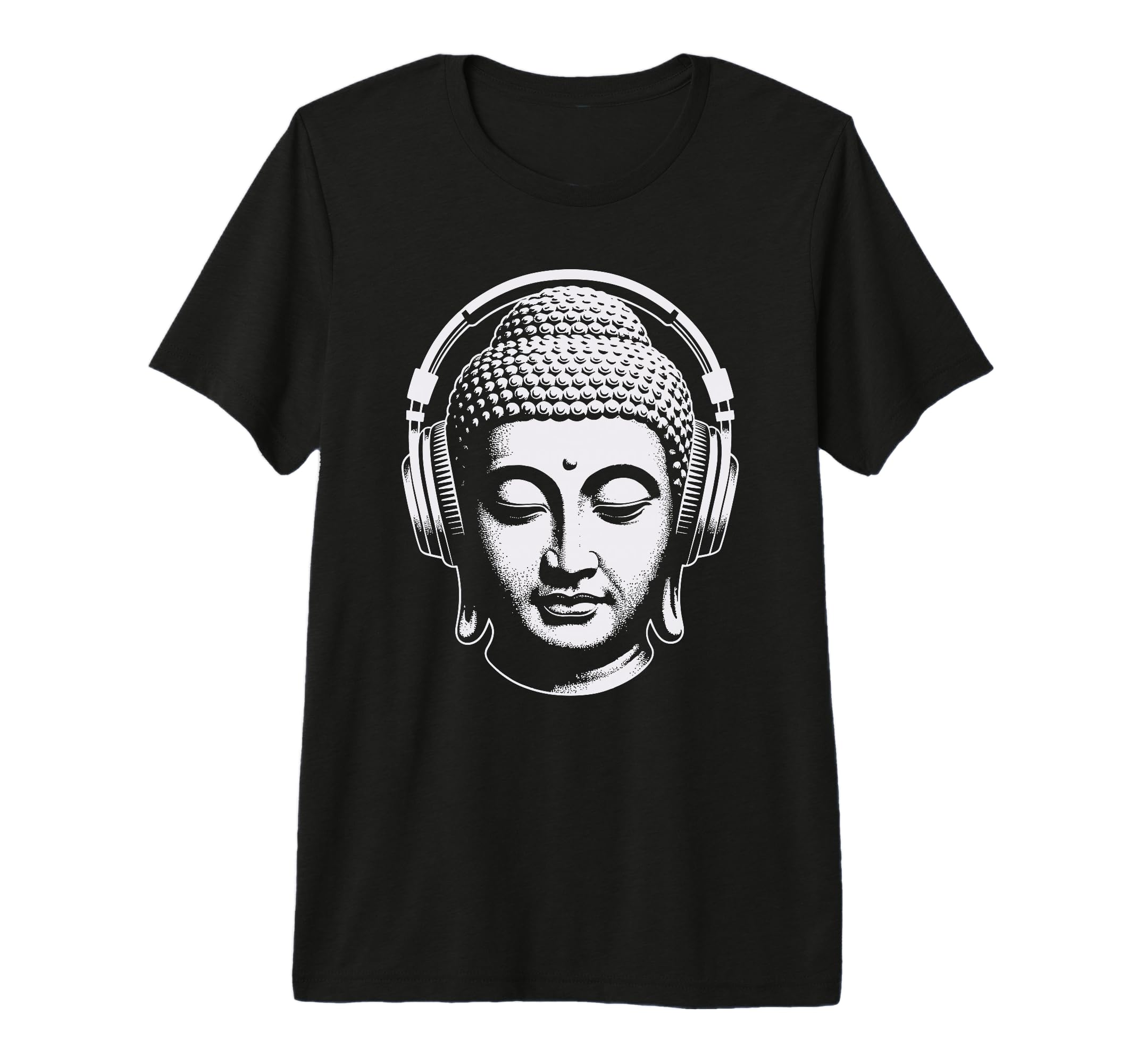Buddha Headphones Mindfulness Music Boho T-Shirt - Graphic Print Unisex - T-Shirt, Sweatshirt, Hoodie
