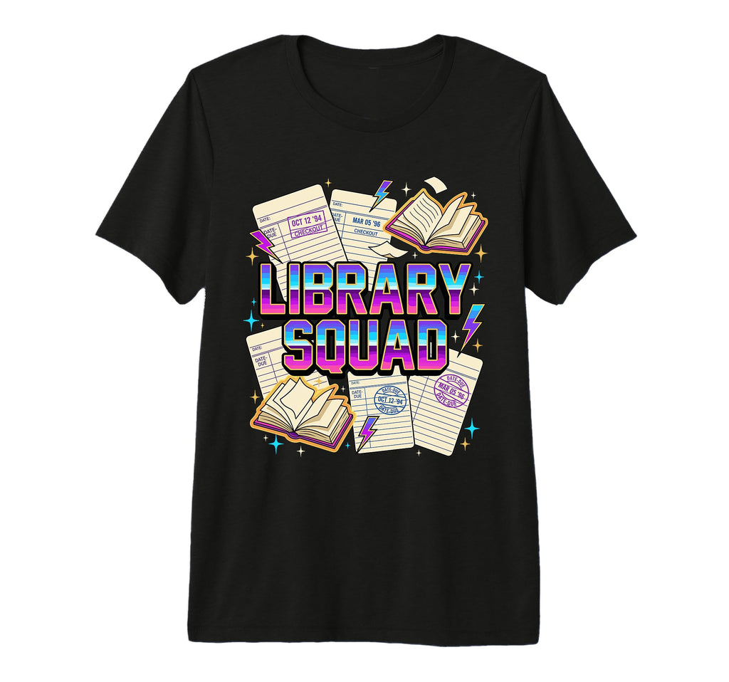90S Library Squad Checkout Card Book T-Shirt - Custom Art Print Men Women - T-Shirt, Sweatshirt, Hoodie