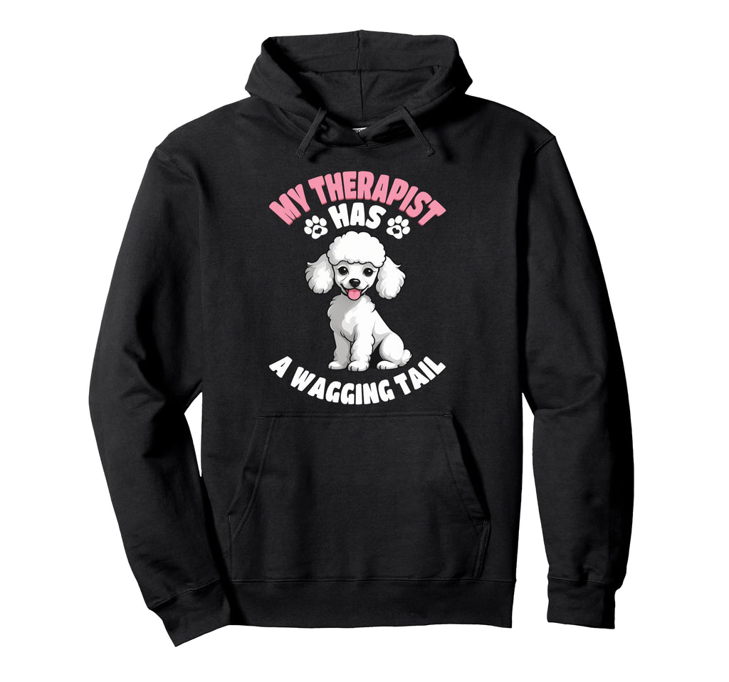 Funny Therapy Service Dog Poodle Hoodie - Casual Everyday Wear for Adults - T-Shirt, Sweatshirt, Hoodie