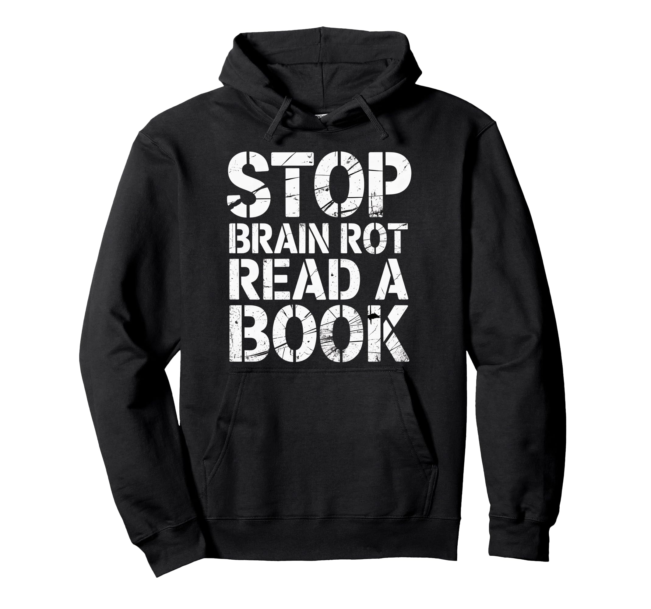 Stop Brain Rot Read Book Bookworm Reader Hoodie - Unique Graphic for Adults - T-Shirt, Sweatshirt, Hoodie