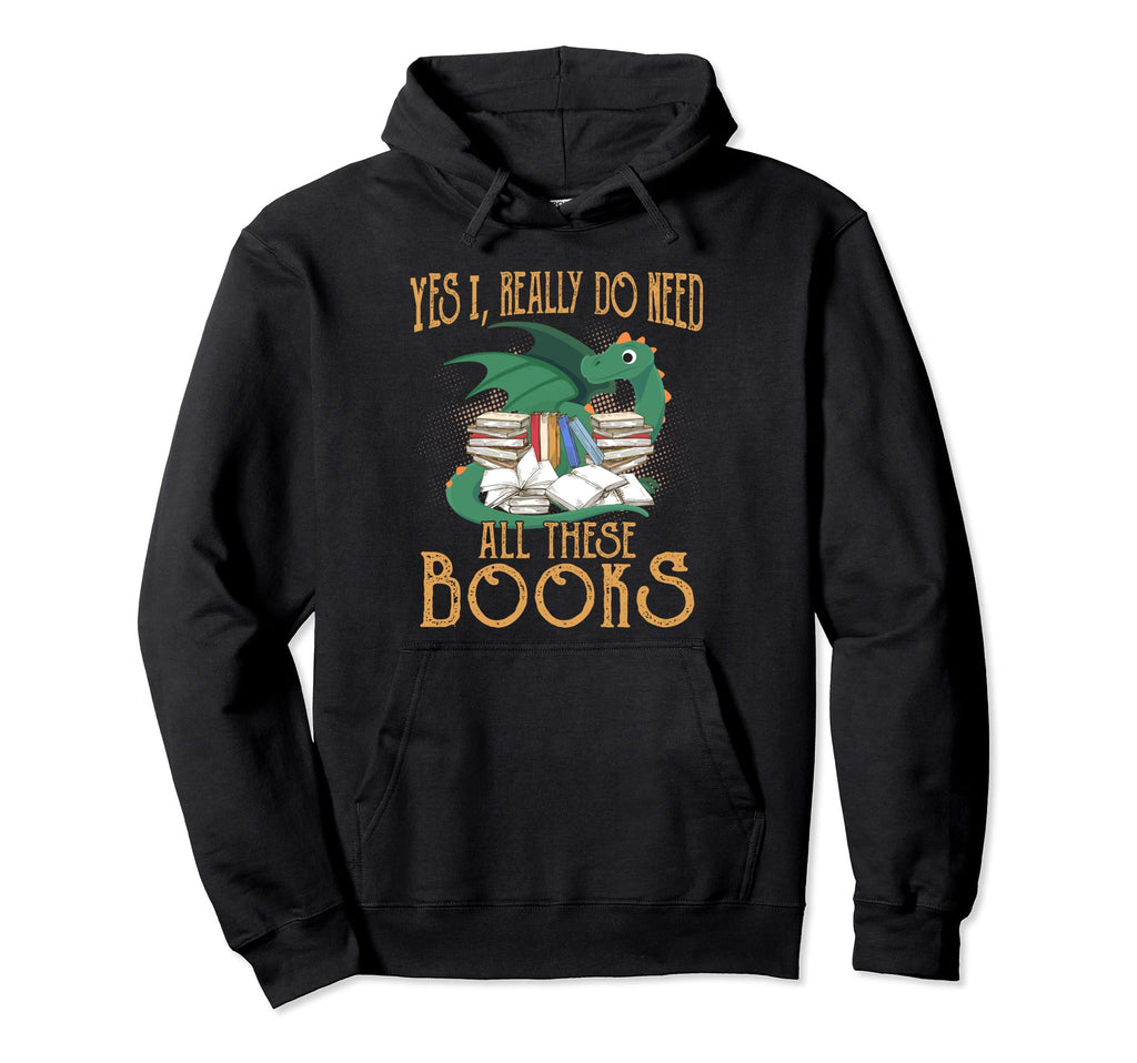 Funny Book Reading Book Lovers Dragon Hoodie - Unique Graphic Men Women - T-Shirt, Sweatshirt, Hoodie
