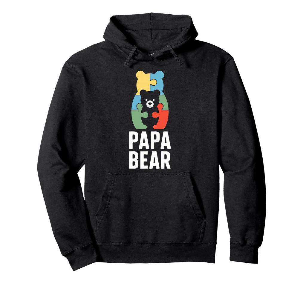 Father Autism Dad Papa Bear Autistic Hoodie - Aesthetic Graphic Men Women - T-Shirt, Sweatshirt, Hoodie
