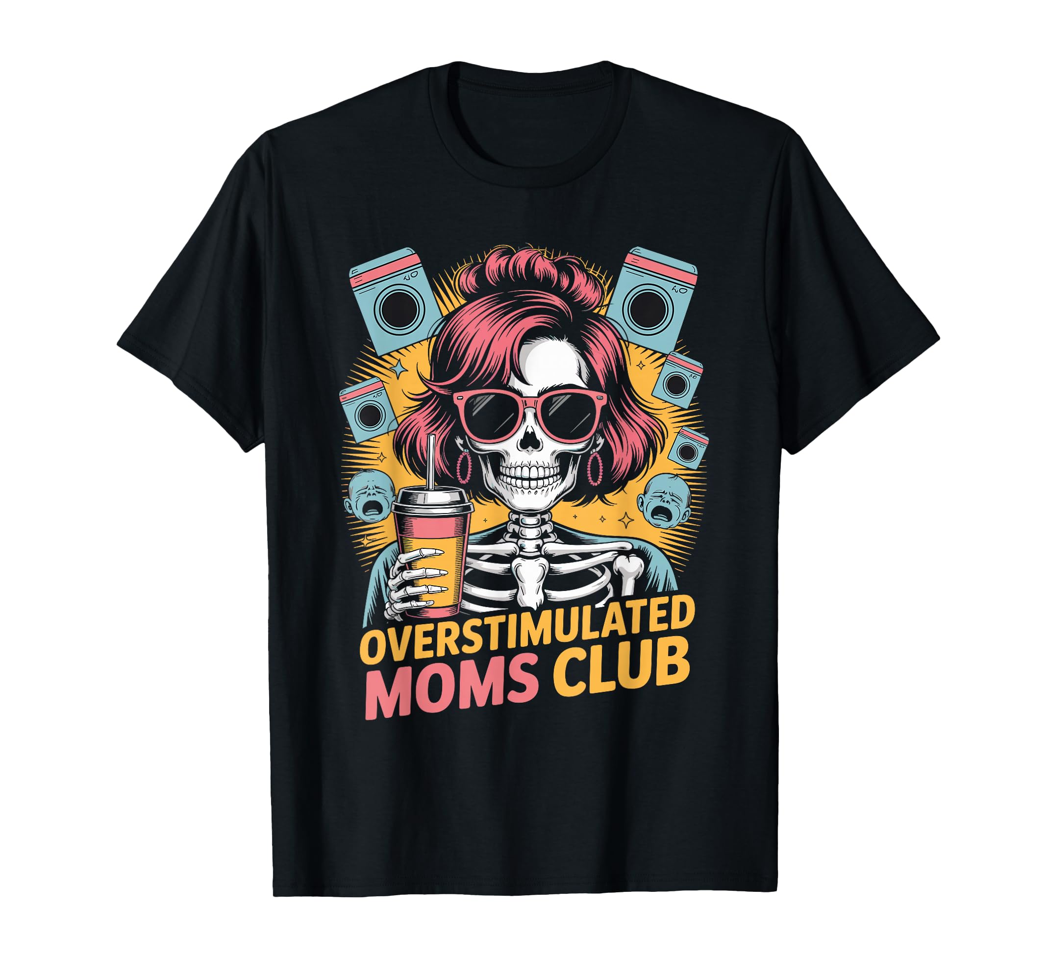Moms Club Groovy Overstimulated Sweatshirt - Aesthetic Graphic for Adults - T-Shirt, Sweatshirt, Hoodie